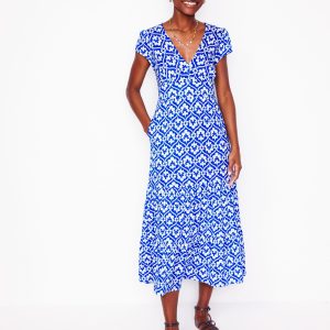 Eloise Tiered Jersey Dress-Gallery Blue. Ivy Trellis