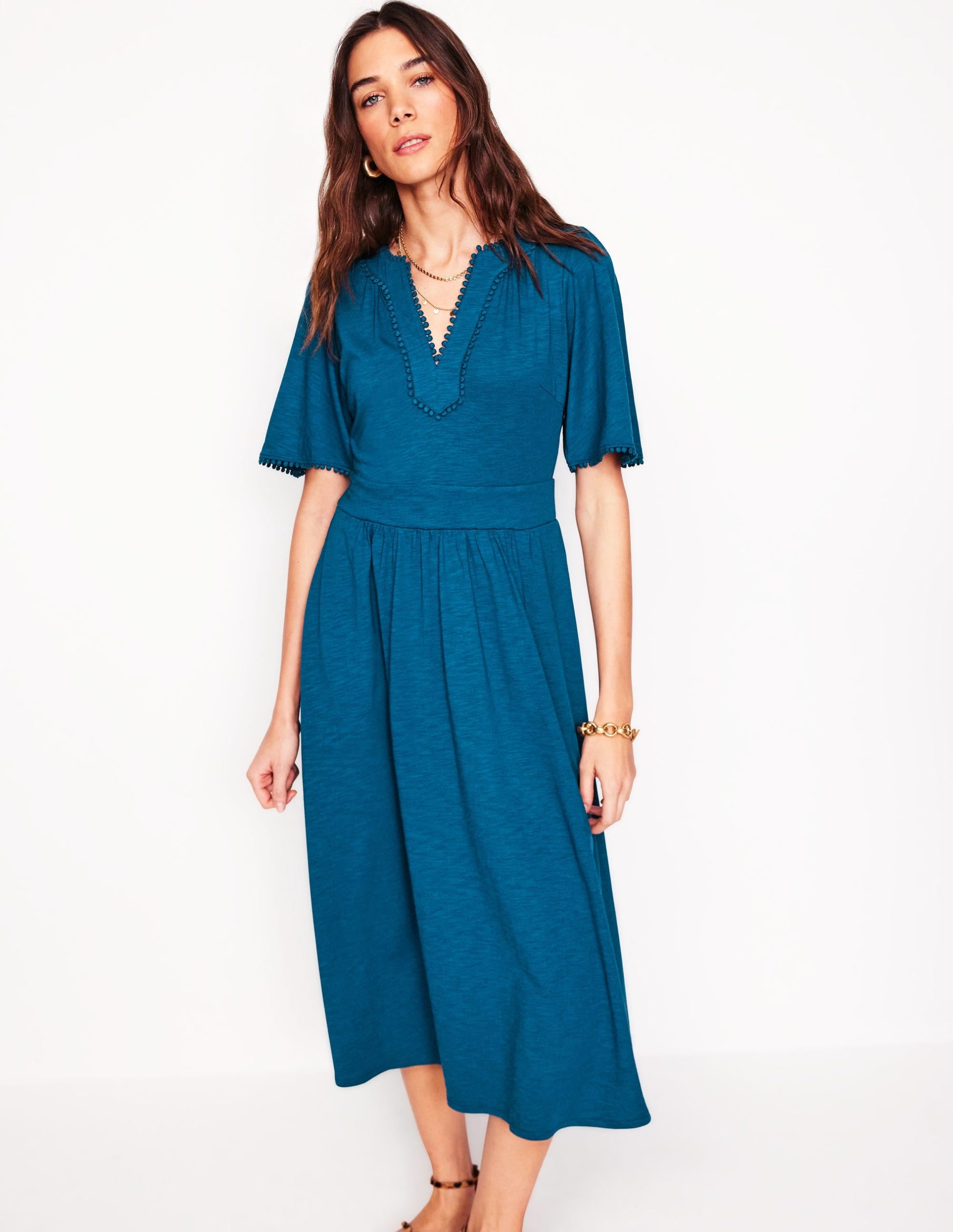 Maddie Trim Jersey Dress-Harbour Blue - Image 2