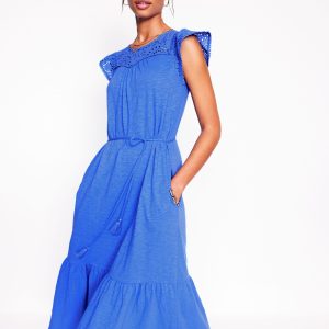 Juliet Broderie Midi Dress-Gallery Blue