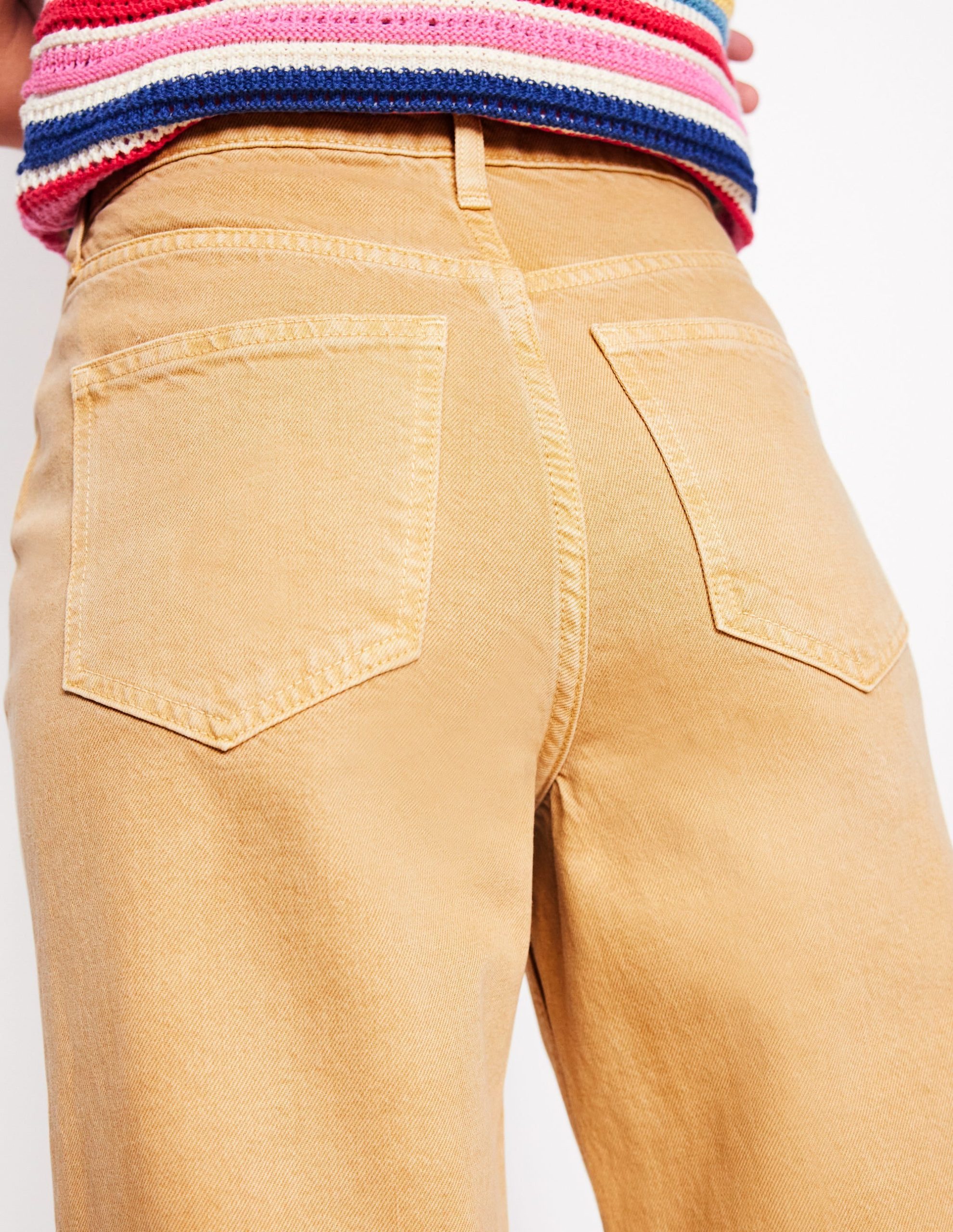 High Rise Straight Crop Jeans-Buttermilk Yellow - Image 3