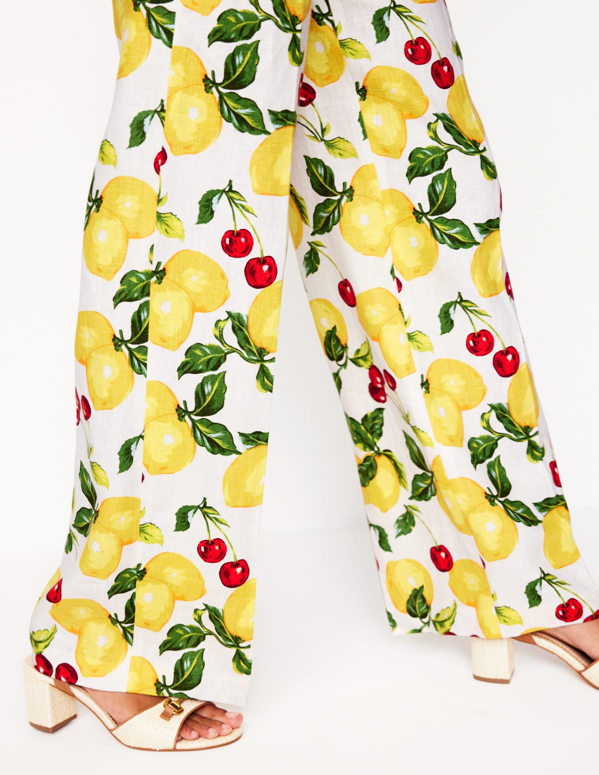 Westbourne Linen Pants-Ivory. Cherries and Lemons - Image 6