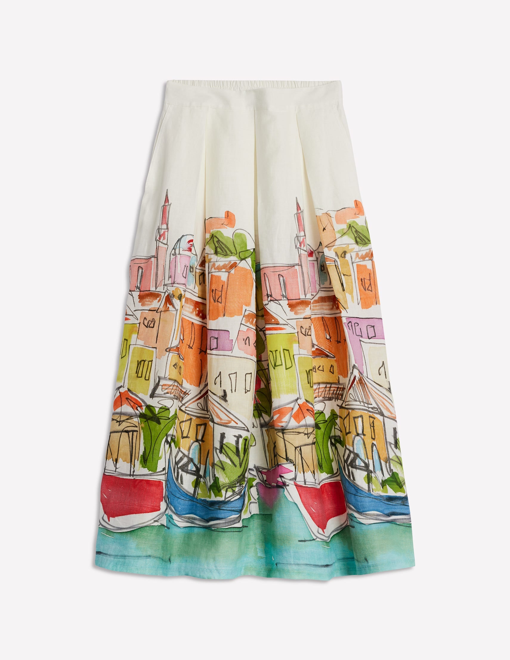 Verity Linen Midi Skirt-Multi. Rainbow Village - Image 5