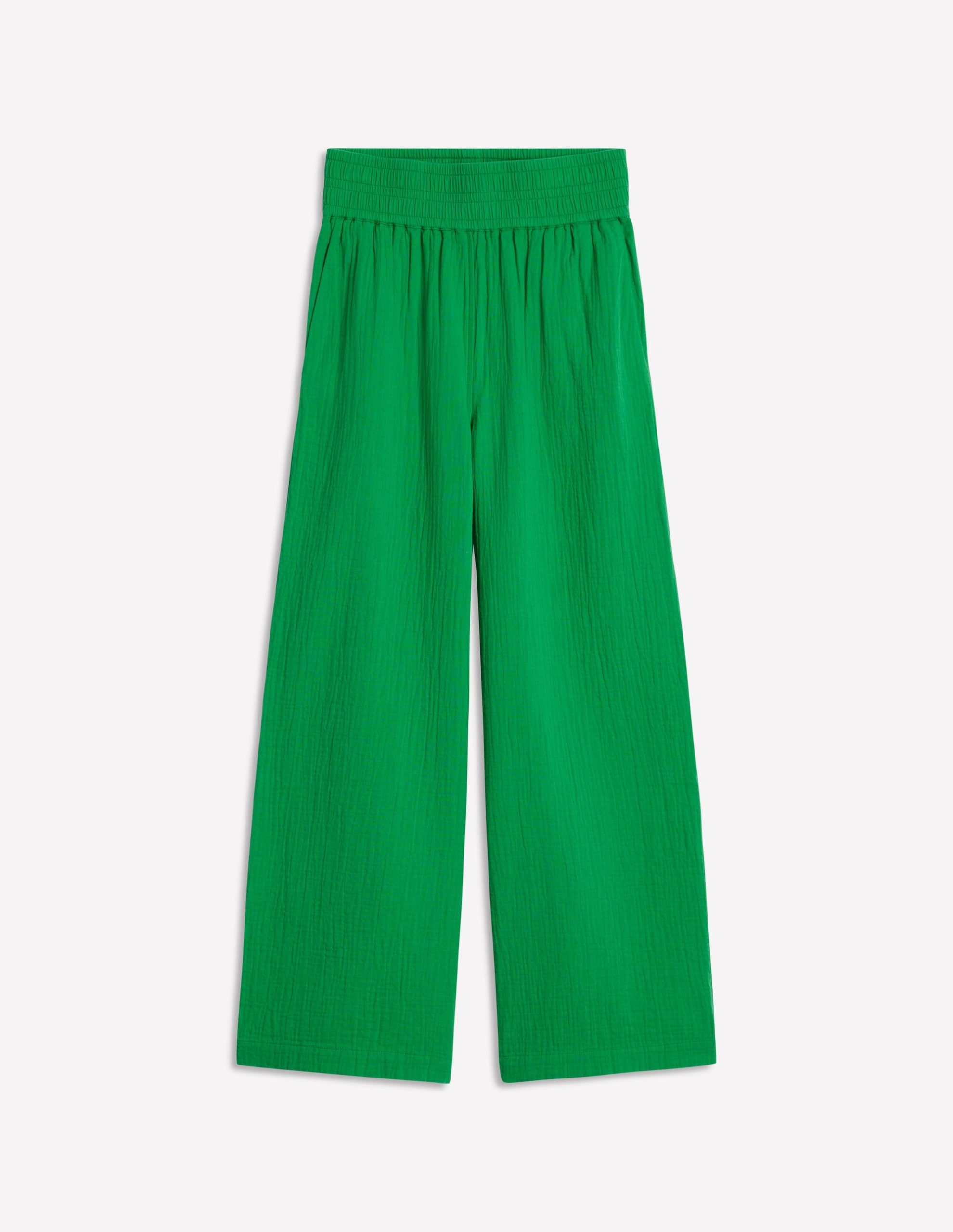 Cropped Double Cloth Pants-Sapling Green - Image 6