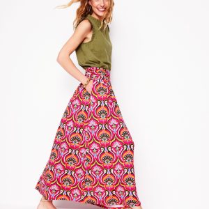 Rosaline Jersey Skirt-Pink Peony. Ornamental Floral