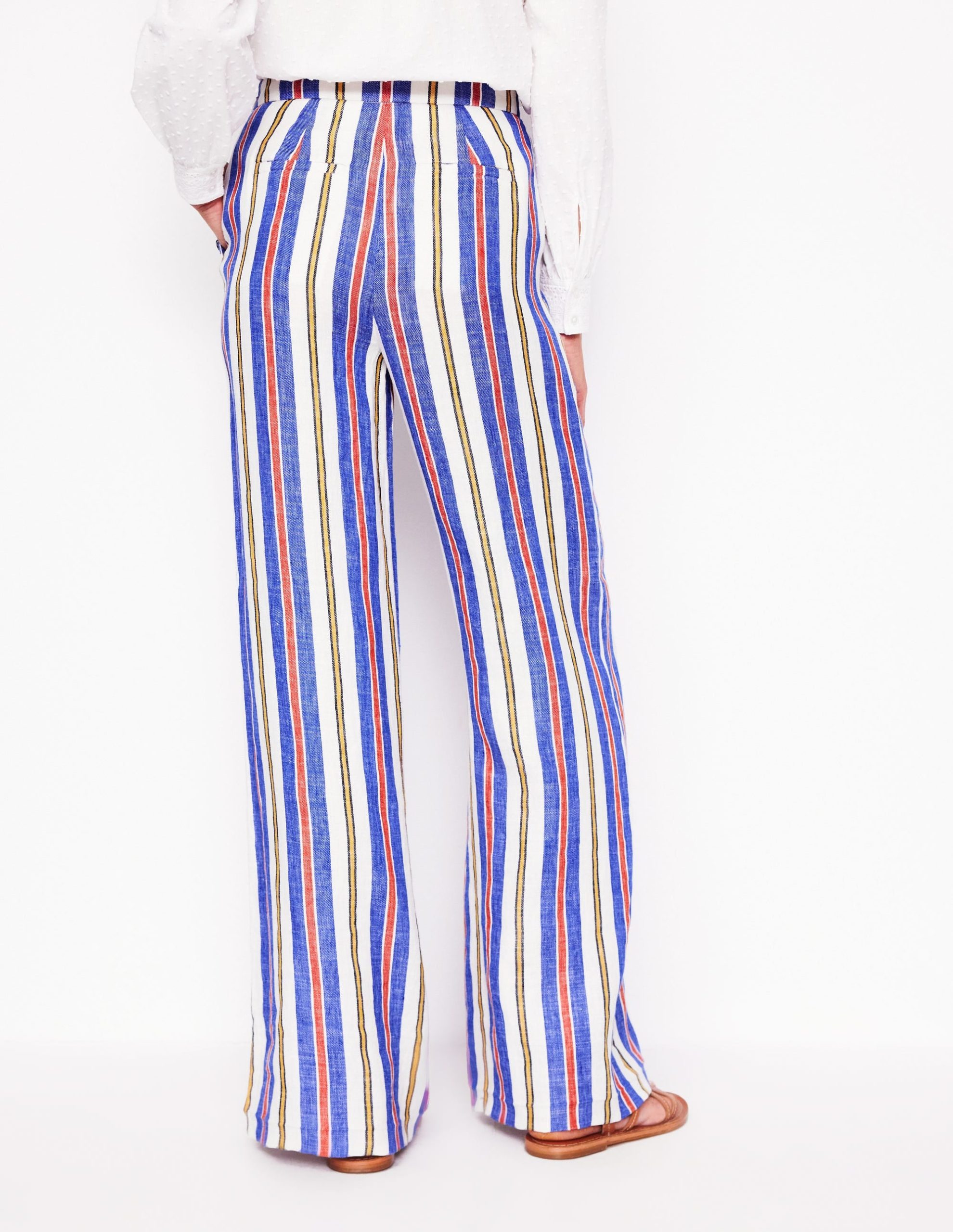 Greenwich Sailor Pants-Bright Blue and Brown Stripe - Image 5