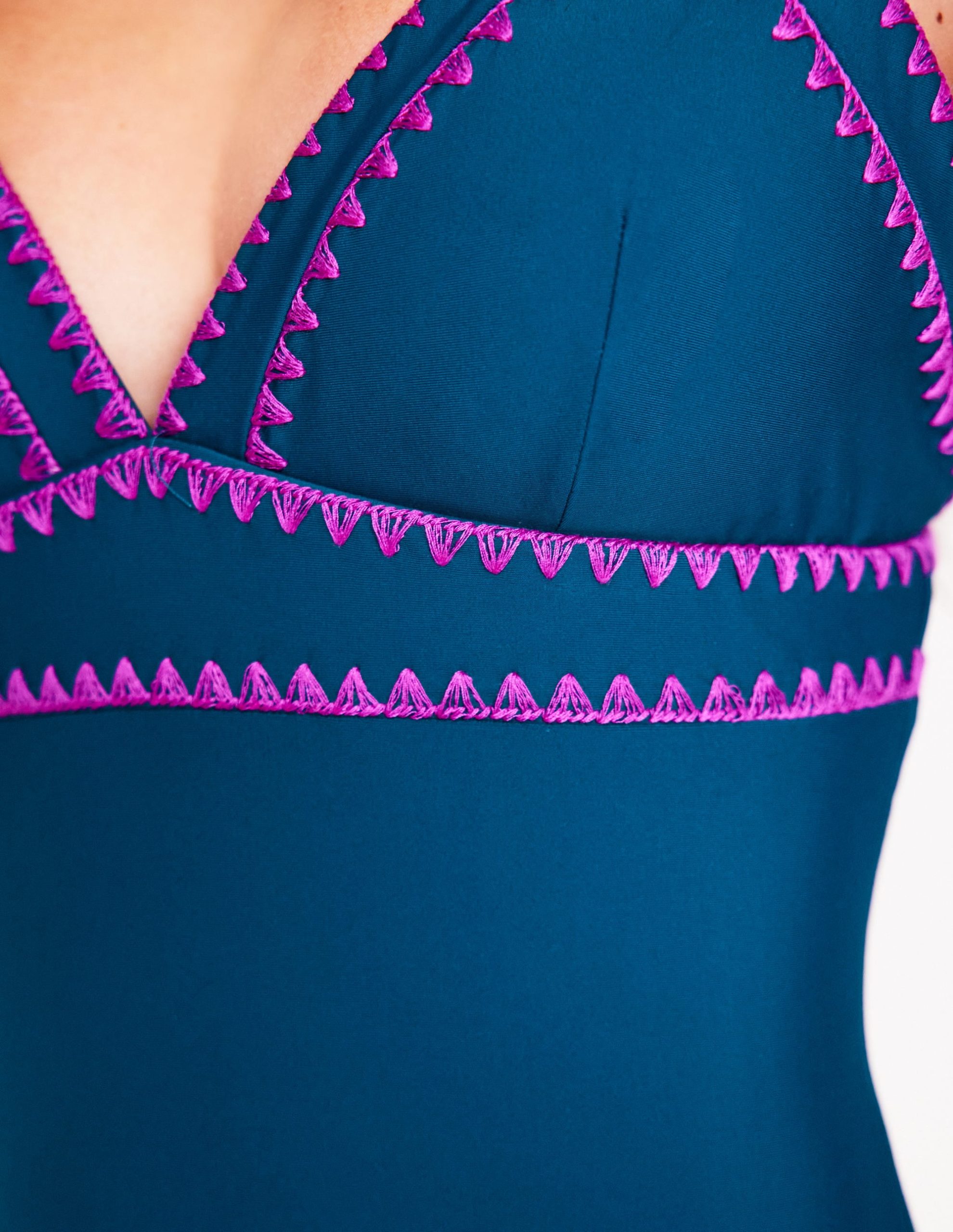 Kasos String V Neck Swimsuit-Oceanside. Very Fuchsia - Image 3