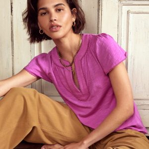 Ava Short Sleeve Top-Radiant Orchid