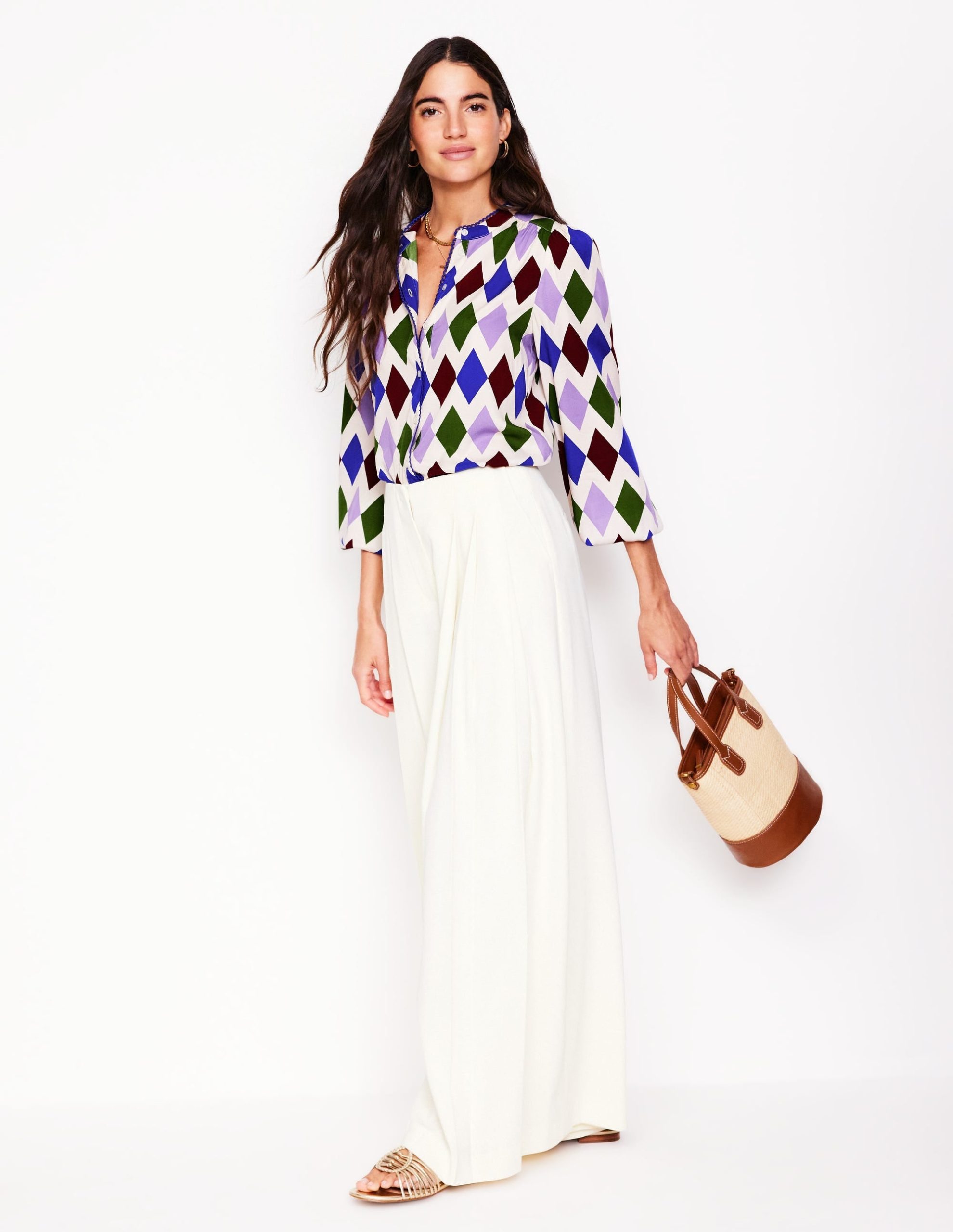 Ara Long Sleeve Top-Multi. Diamond Stripe - Image 4