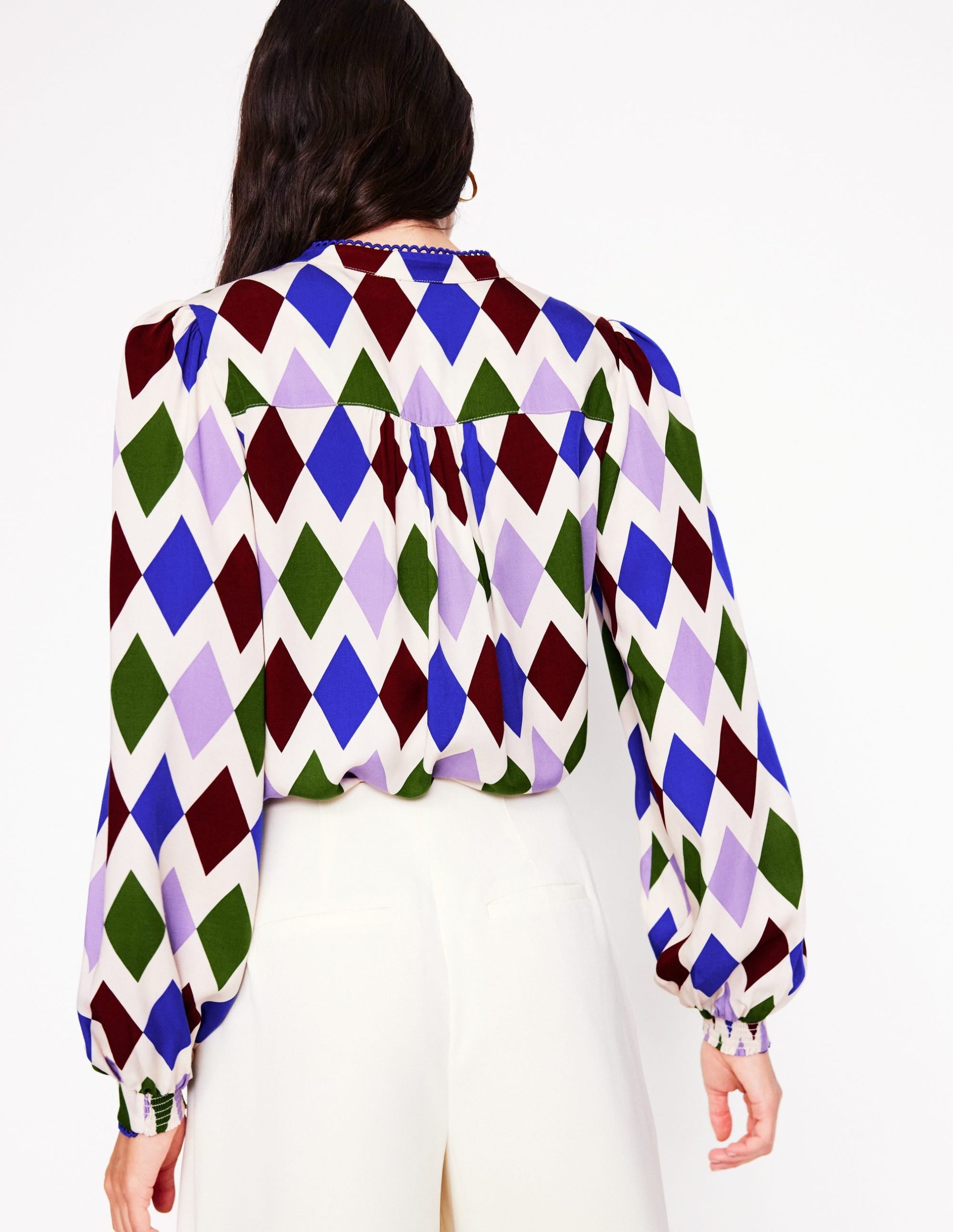 Ara Long Sleeve Top-Multi. Diamond Stripe - Image 6