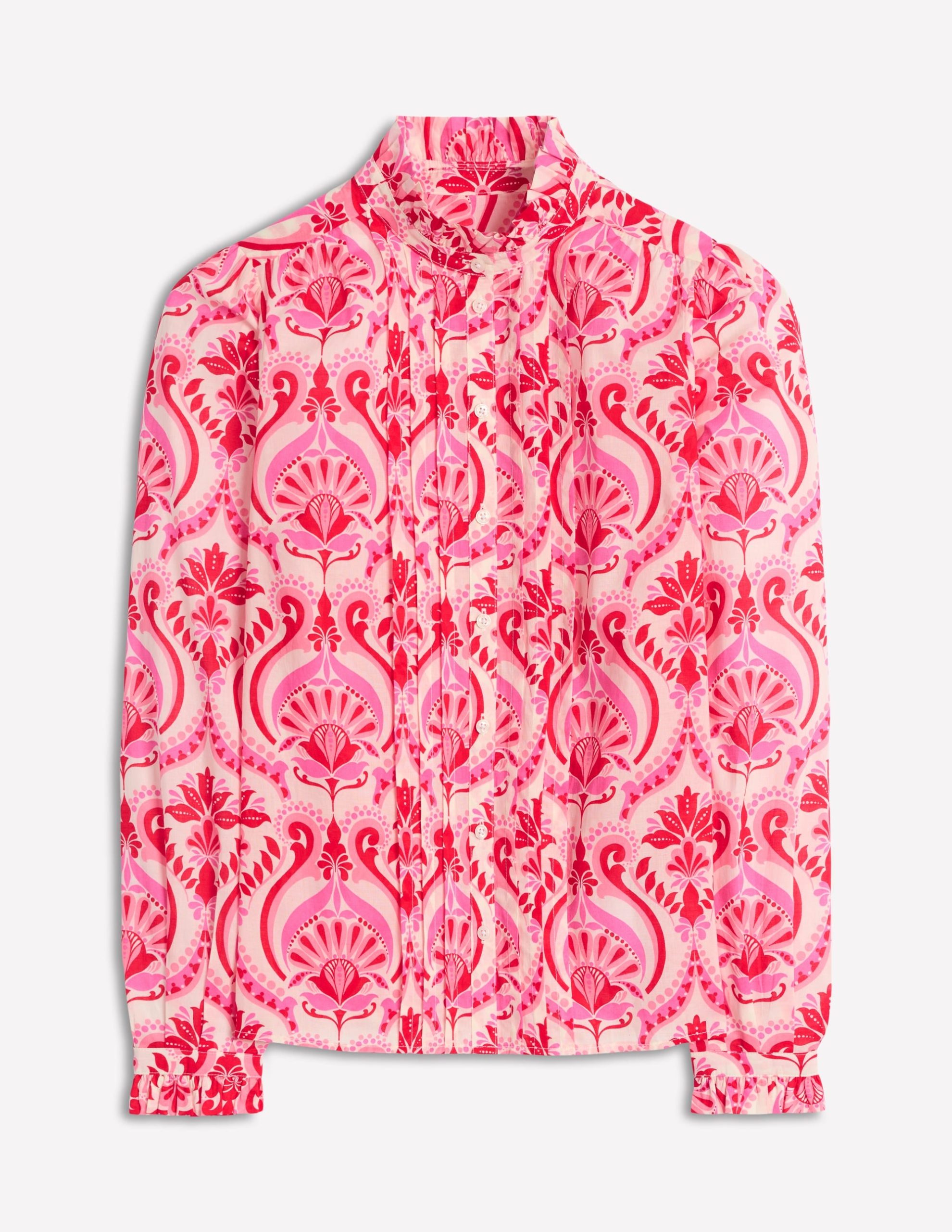 Felicity Cotton Blouse-Poppy Red. Ornamental Floral - Image 10