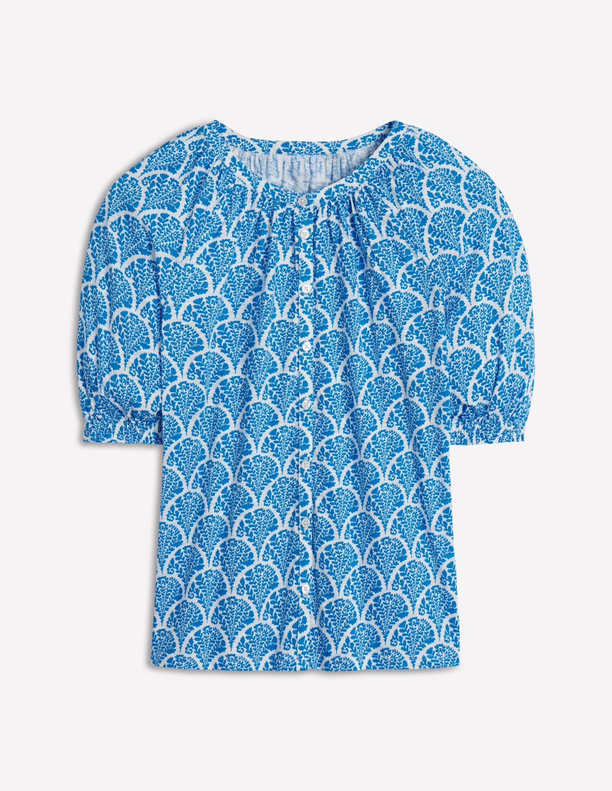 Isla Jersey Shirt-Cerulean Blue. Blossomy - Image 6