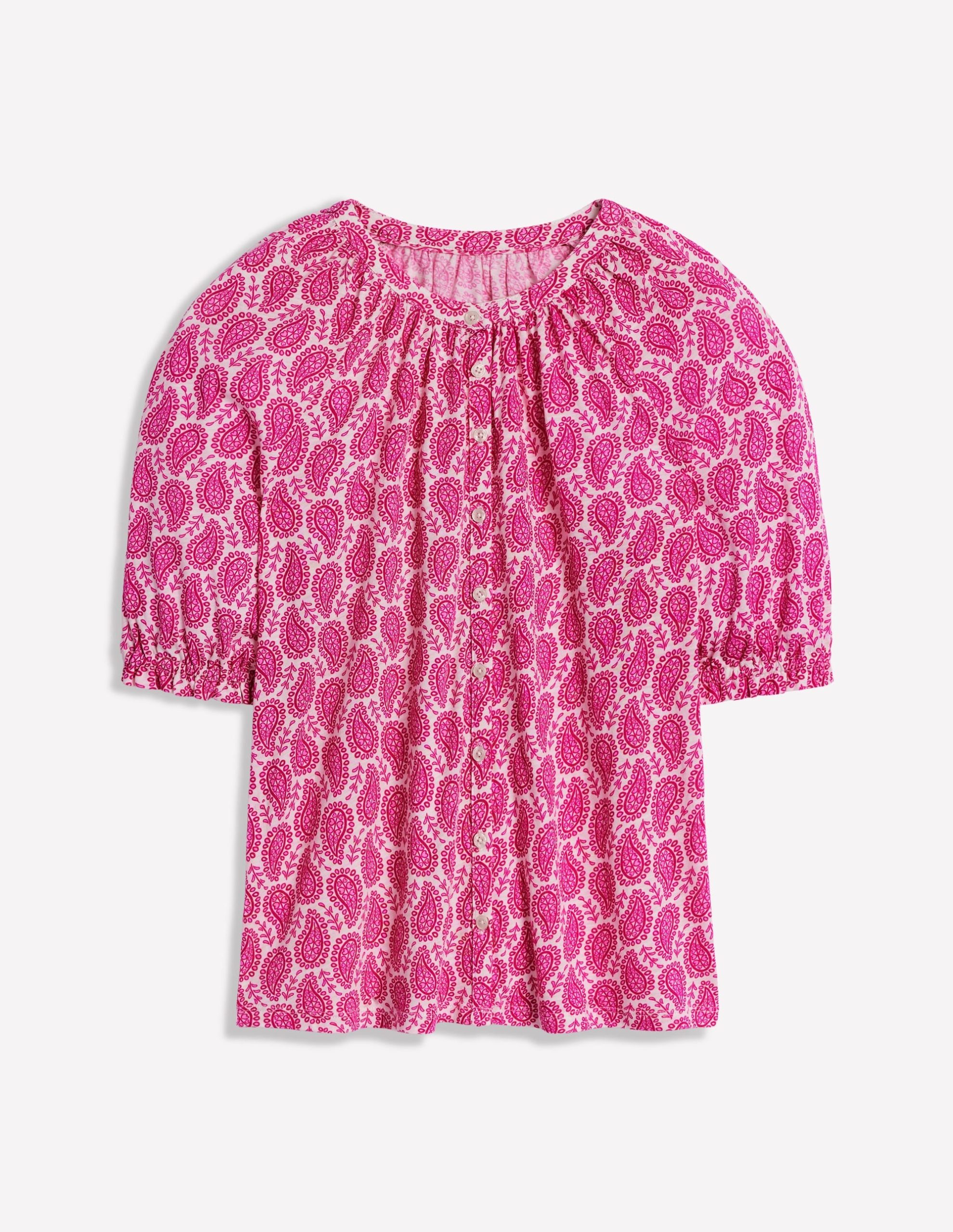 Isla Jersey Shirt-Cosmos Pink. Paisley Heart - Image 5