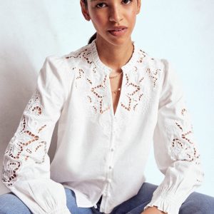Cutwork Embroidered Blouse-White