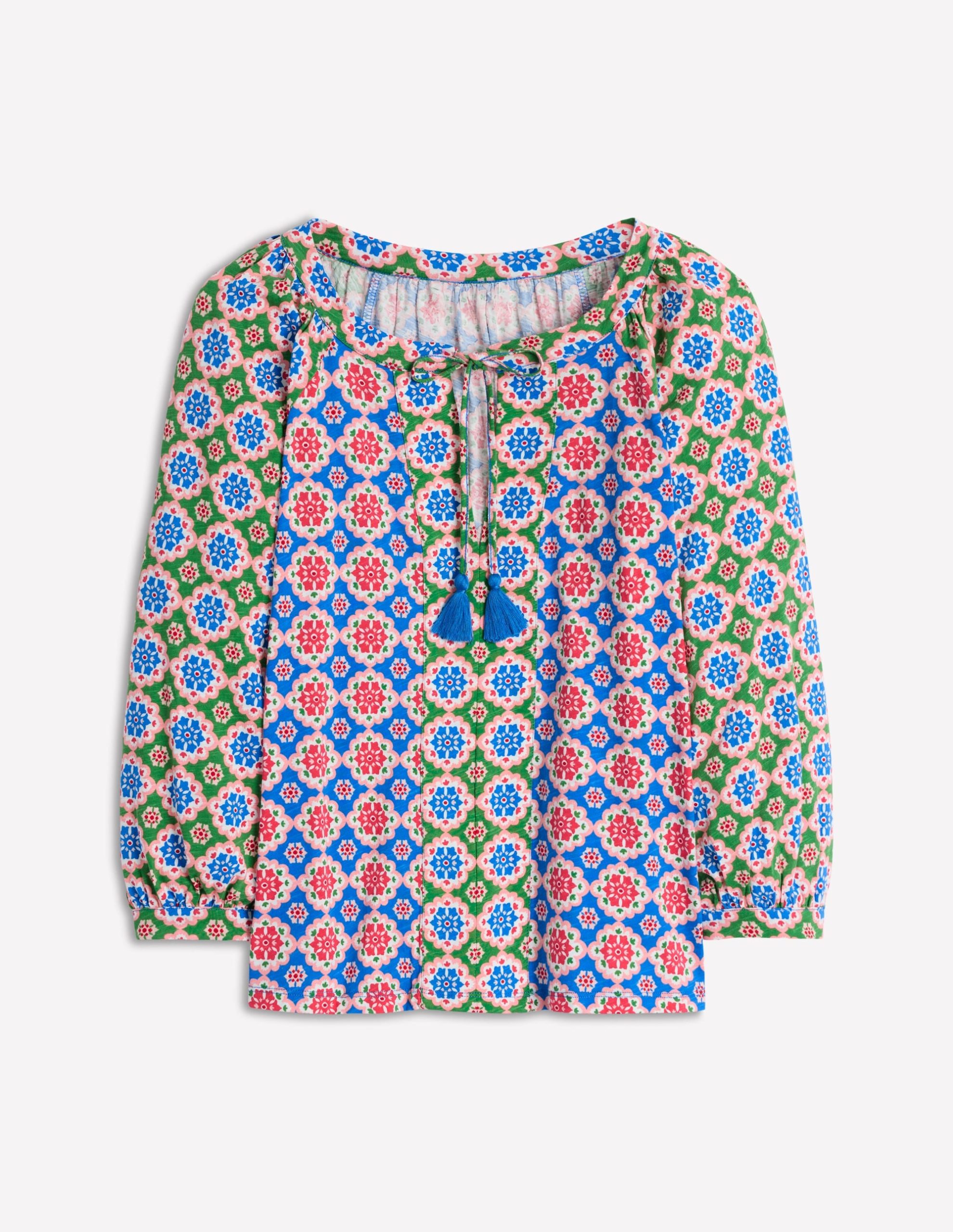 Blouson Sleeve Raglan Top-Bloom Geo - Image 9