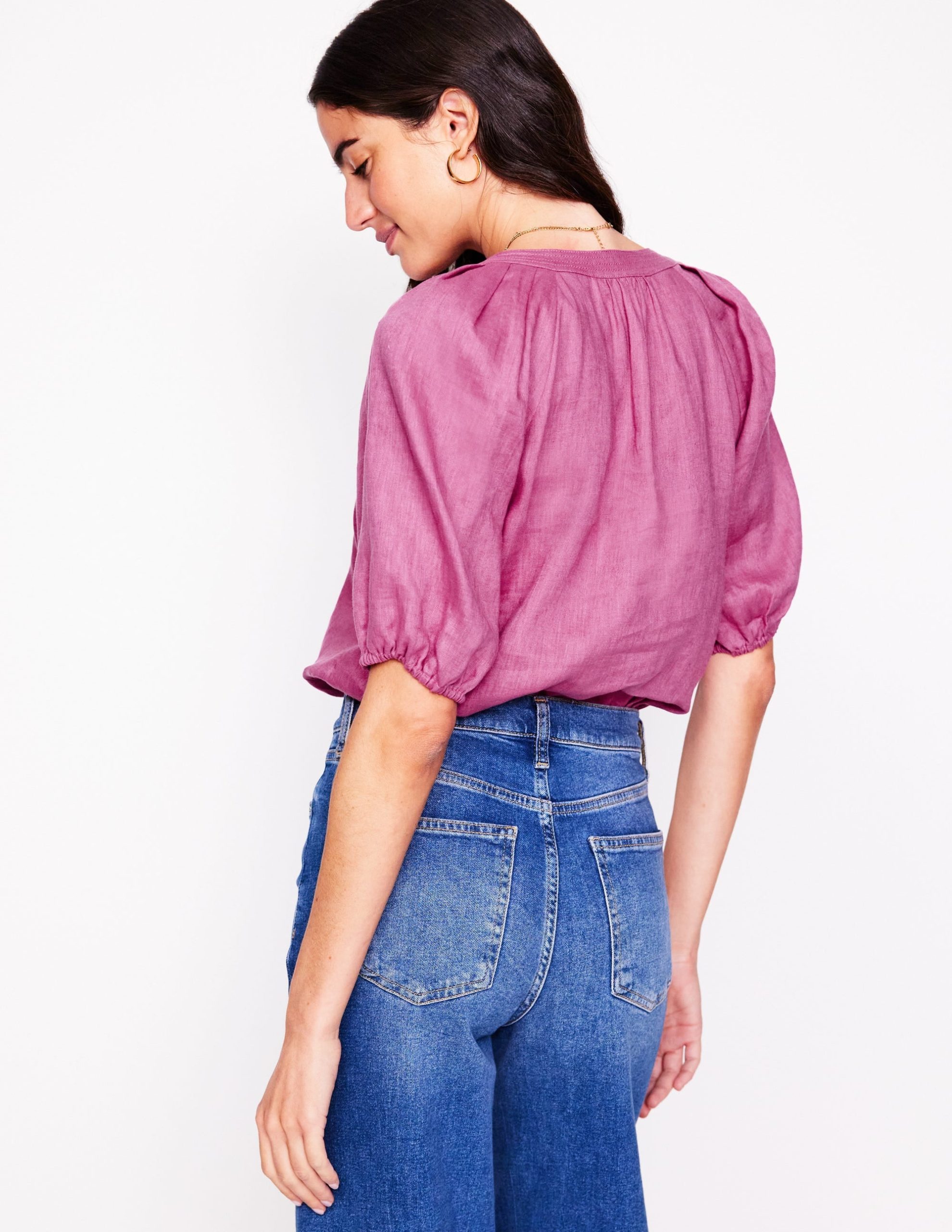 Brooke Linen Top-Purple Damson - Image 3