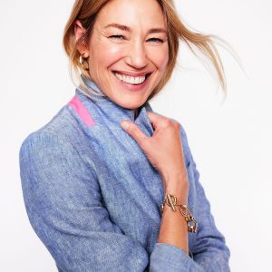 Stamford Linen Blazer-Chambray