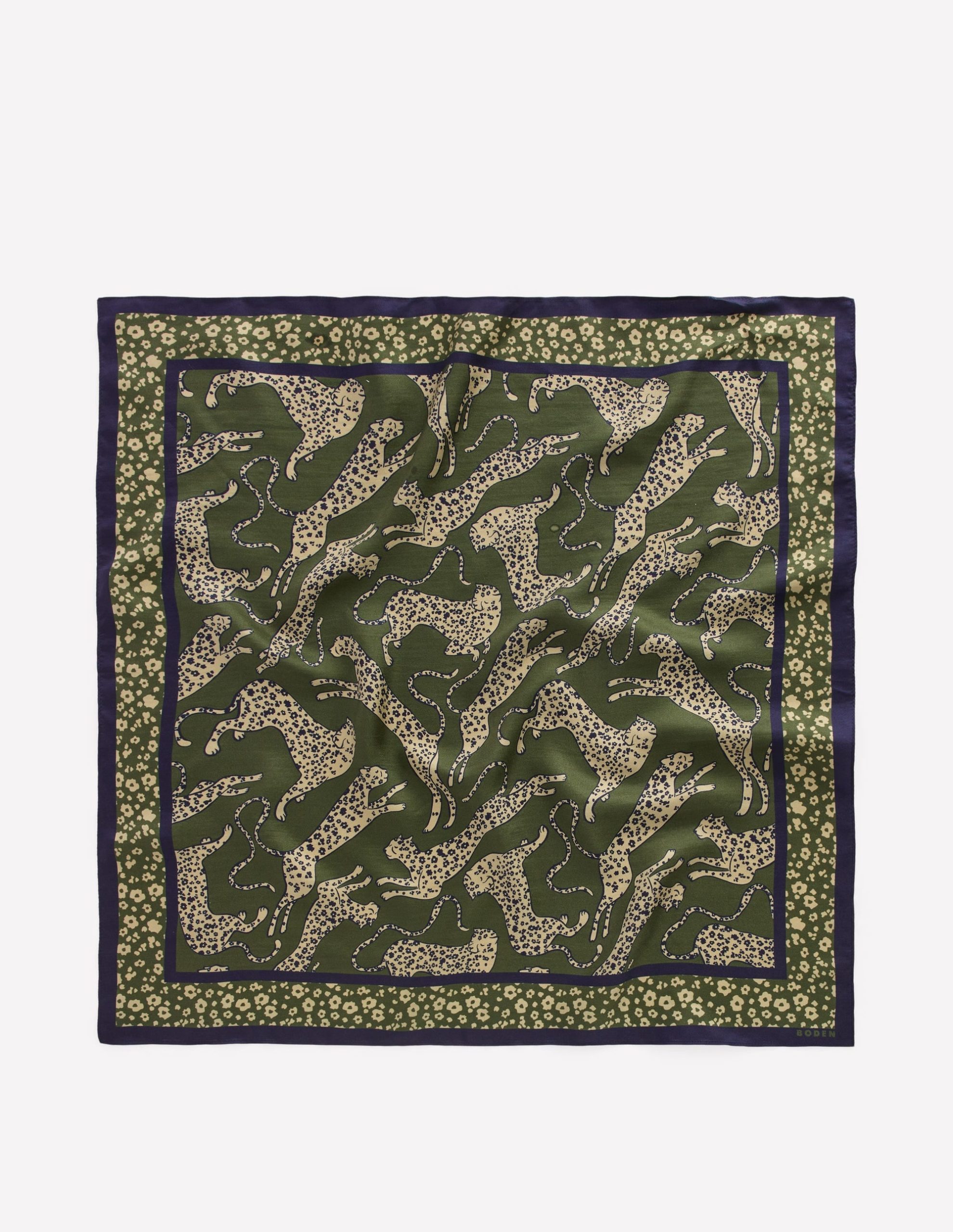 Silk Square Scarf-Leaping Leopard - Image 4