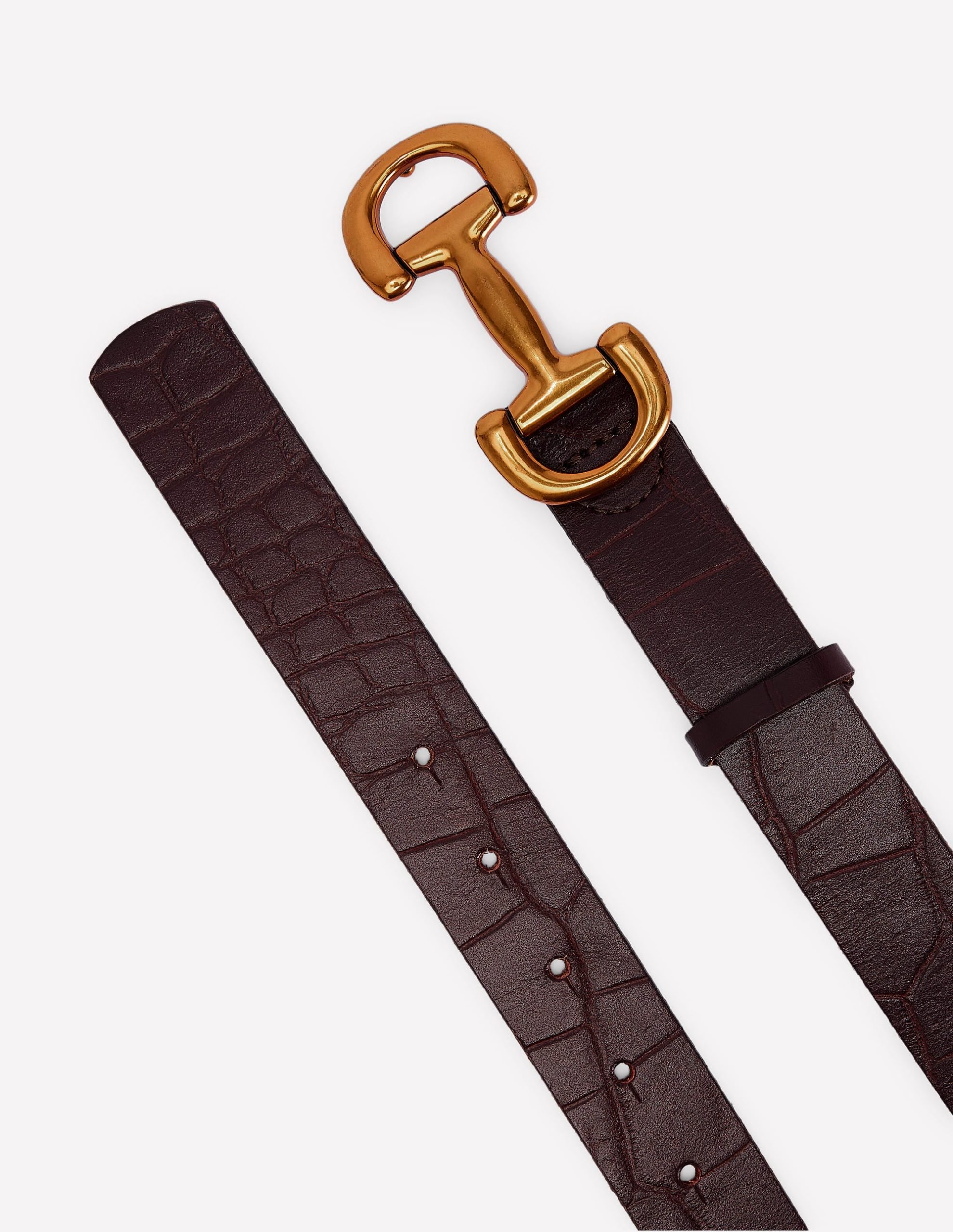 Iris Snaffle-Trim Leather Belt-Croc - Image 3