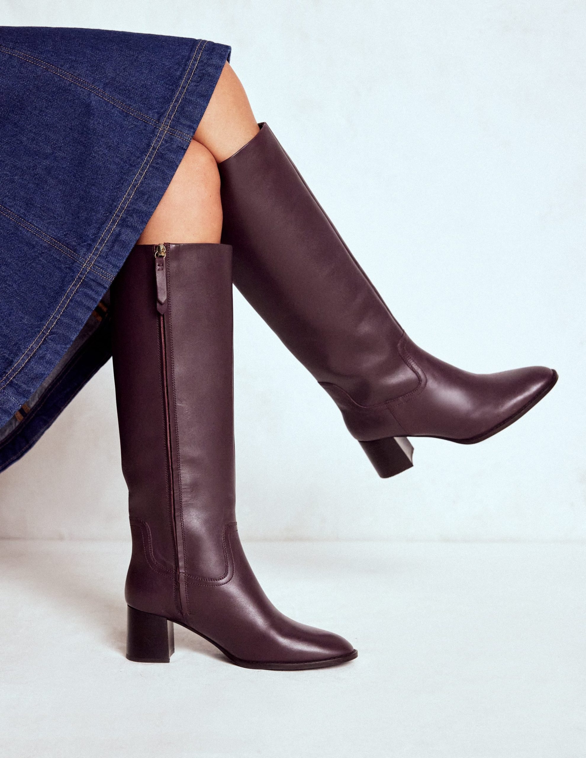 Skye Smart Knee Boots-Dark Cherry - Image 2