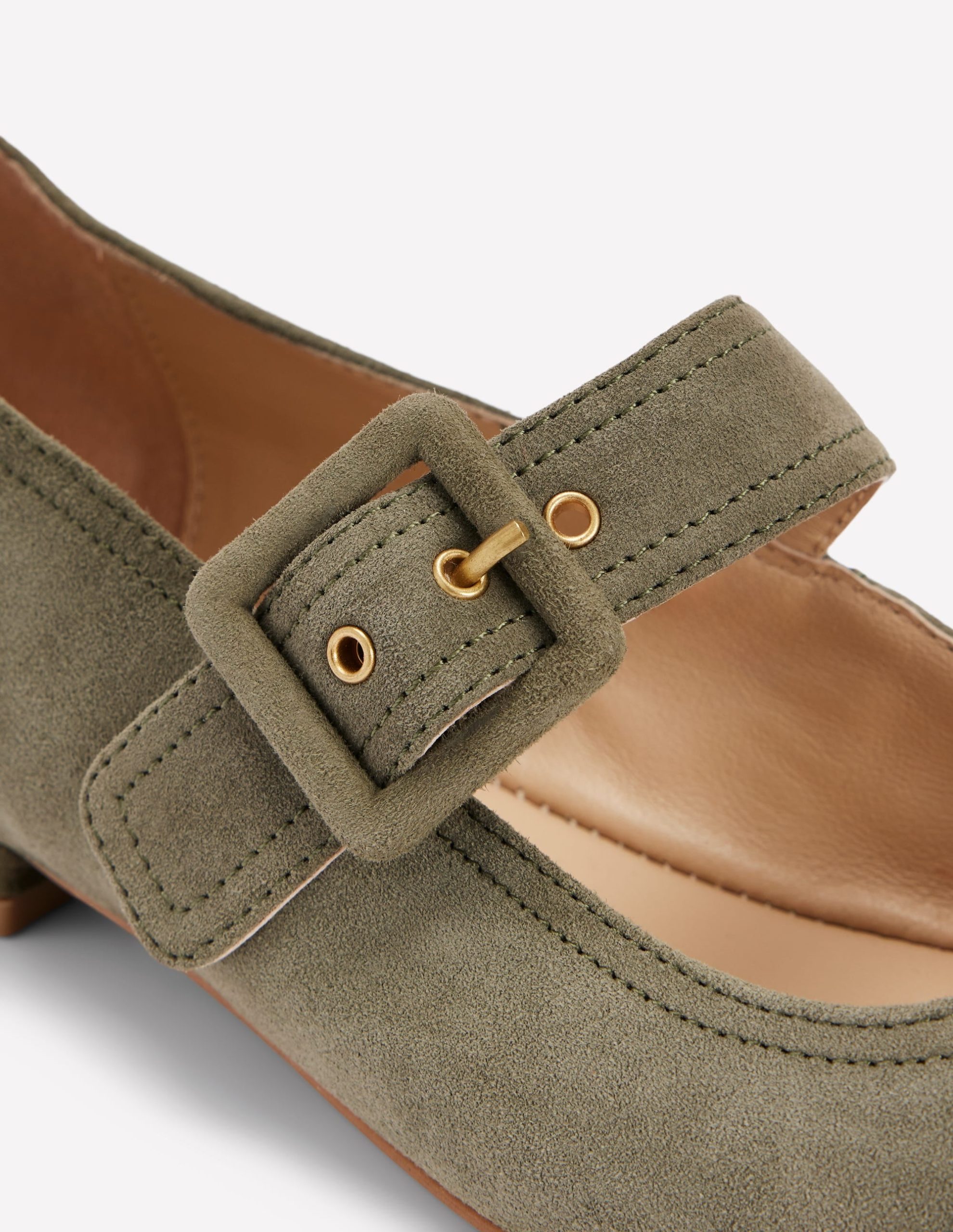 Vic Chisel Toe Mary Janes-Deep Olive - Image 4