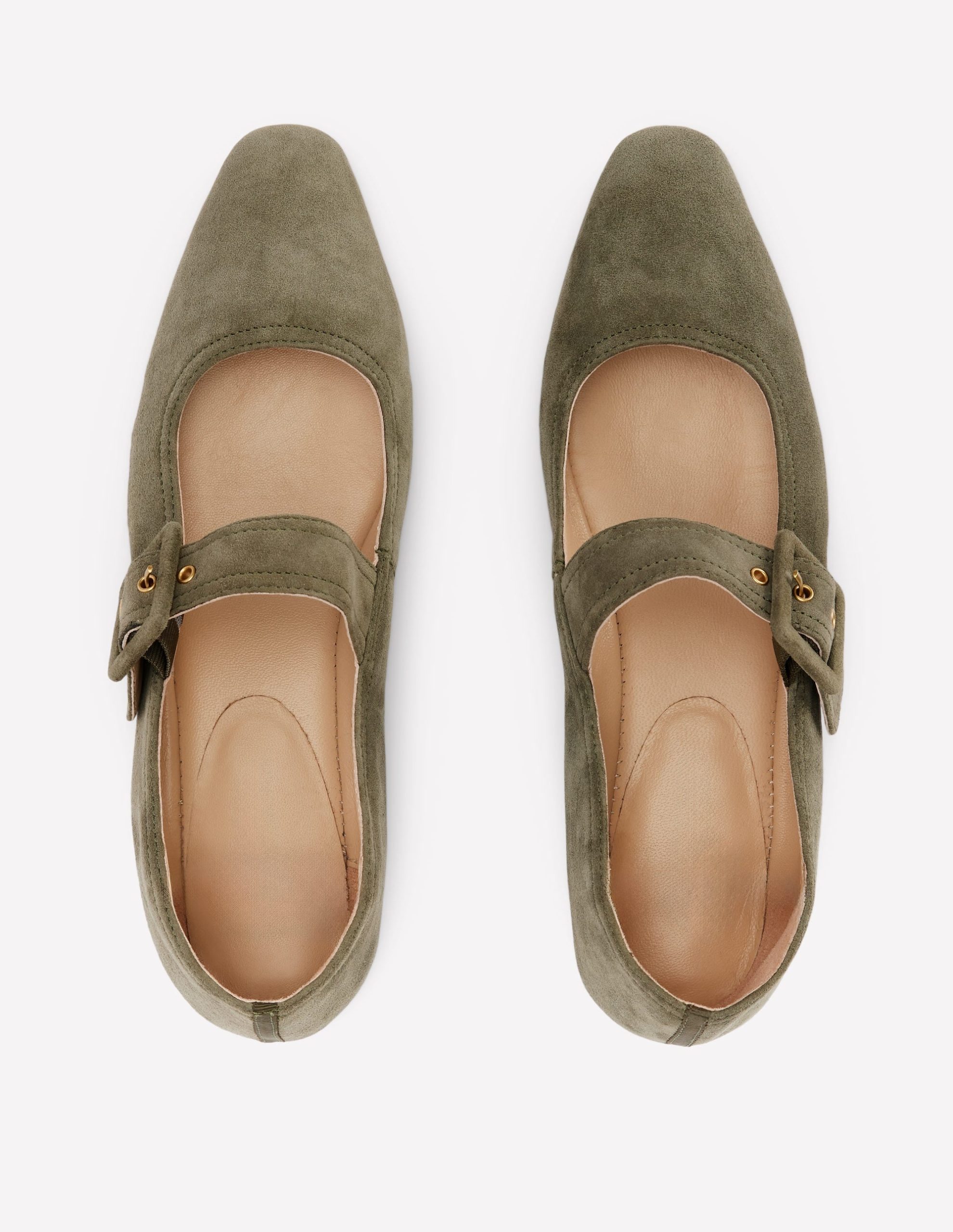 Vic Chisel Toe Mary Janes-Deep Olive - Image 5