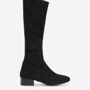 Flat Stretch Boots-Black