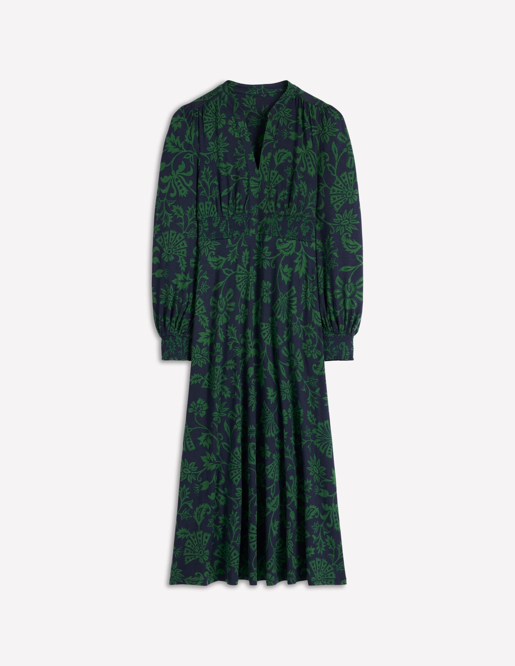 Ivy Smocked Midi Dress-Dark Navy. Elaborate Vine - Image 7