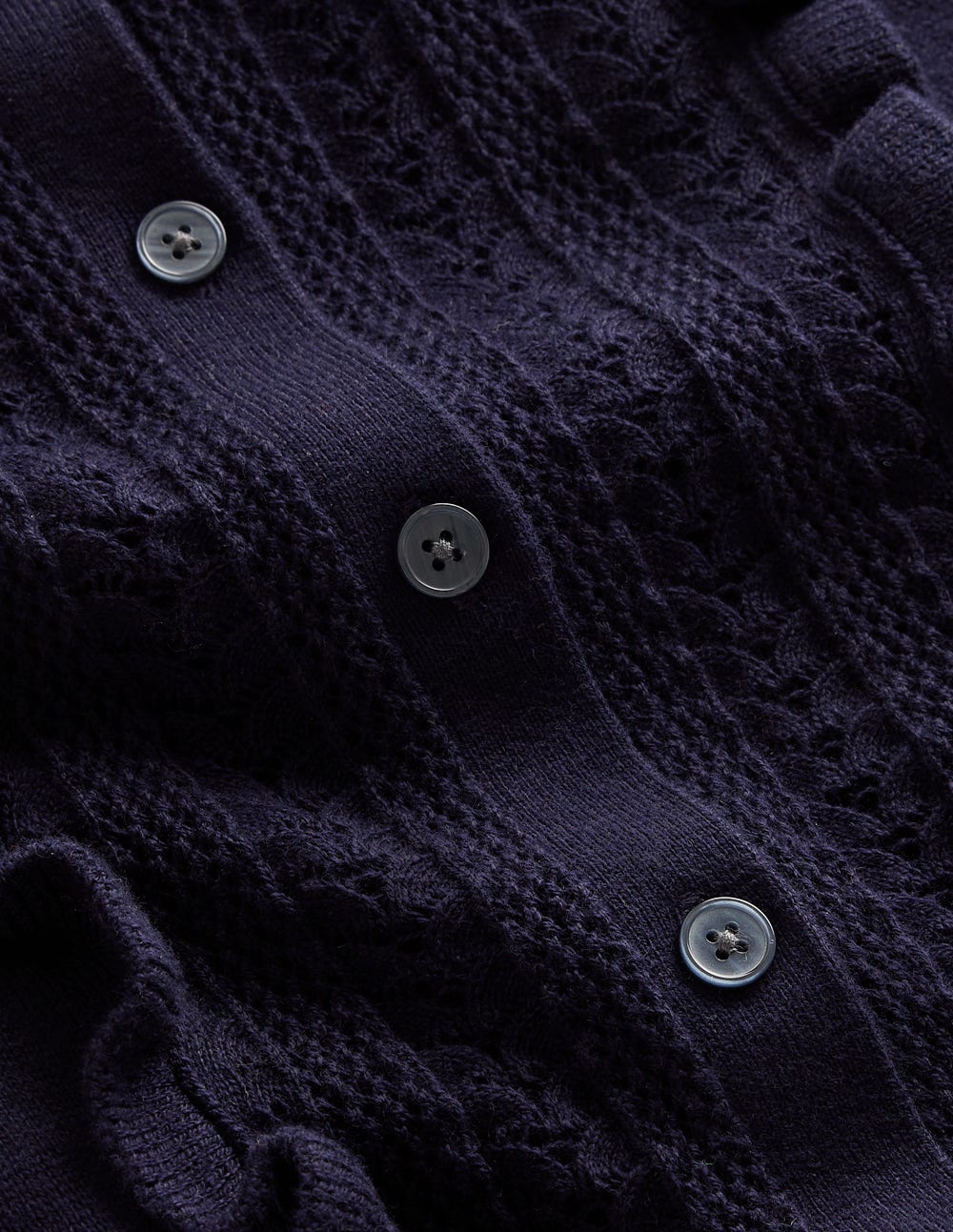 Winifred Frilled Knitted Dress-Navy - Image 6