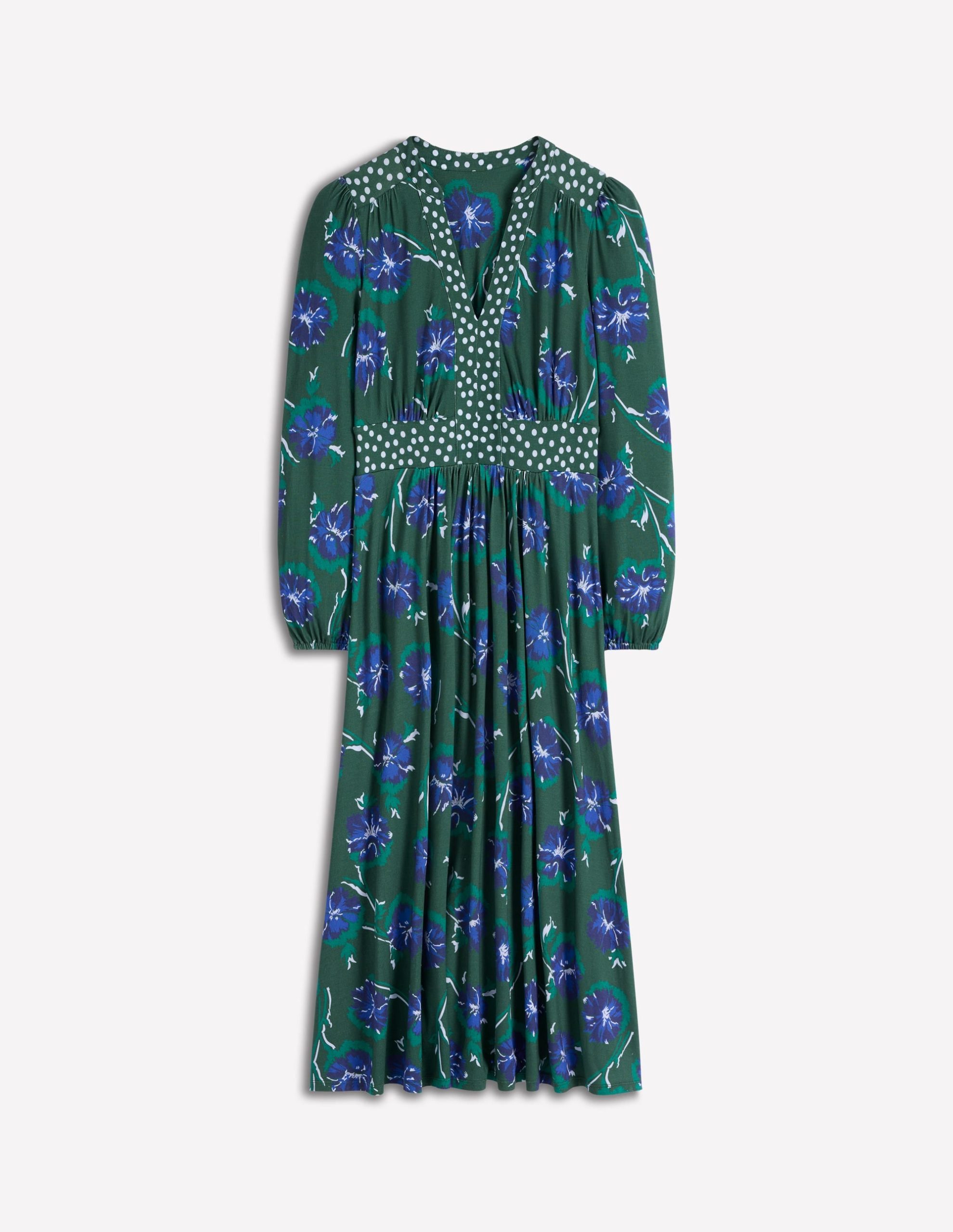 Lily Long Sleeve Midi Dress-Emerald. Delicate Carnation - Image 6
