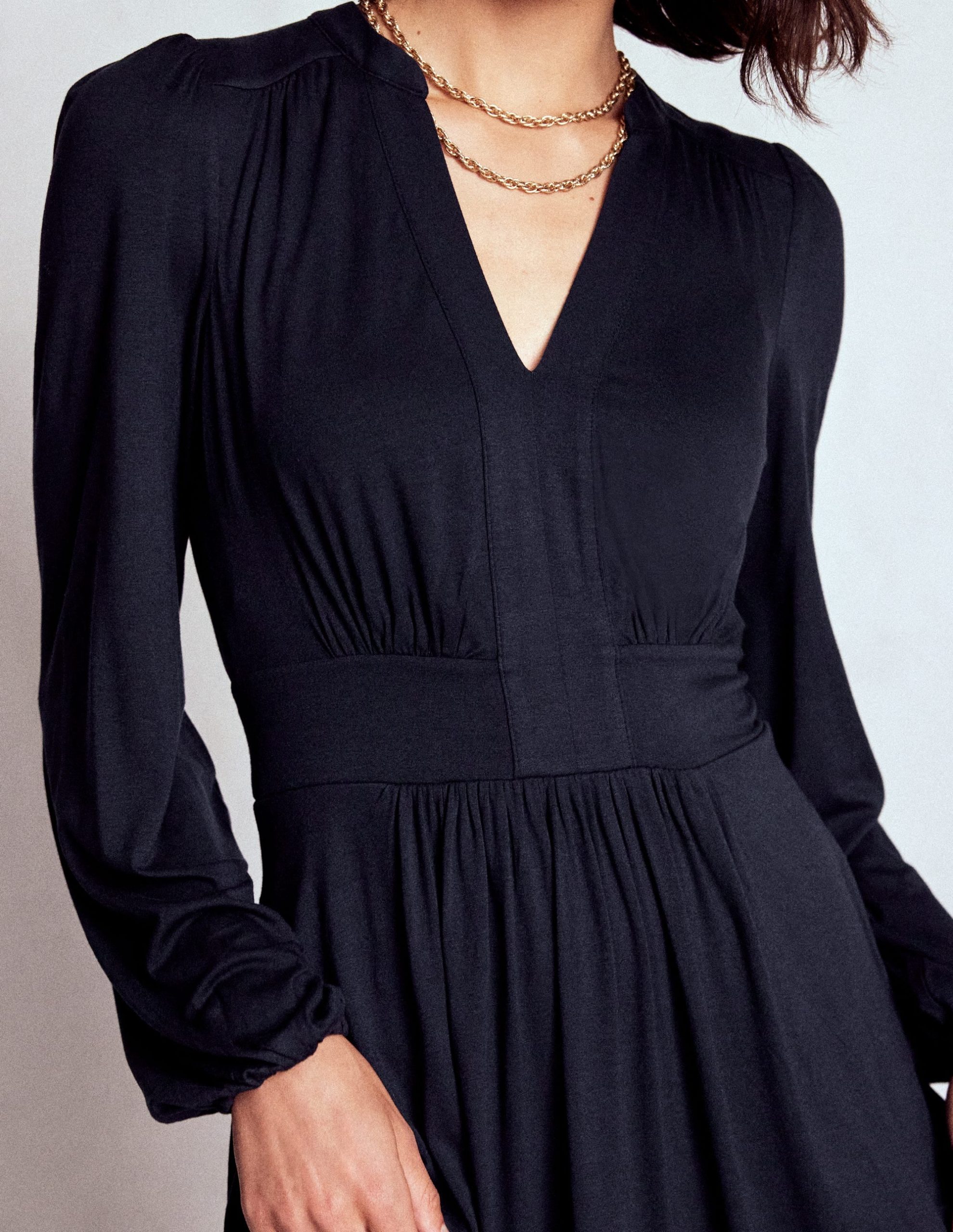 Lily Long Sleeve Midi Dress-Navy - Image 2