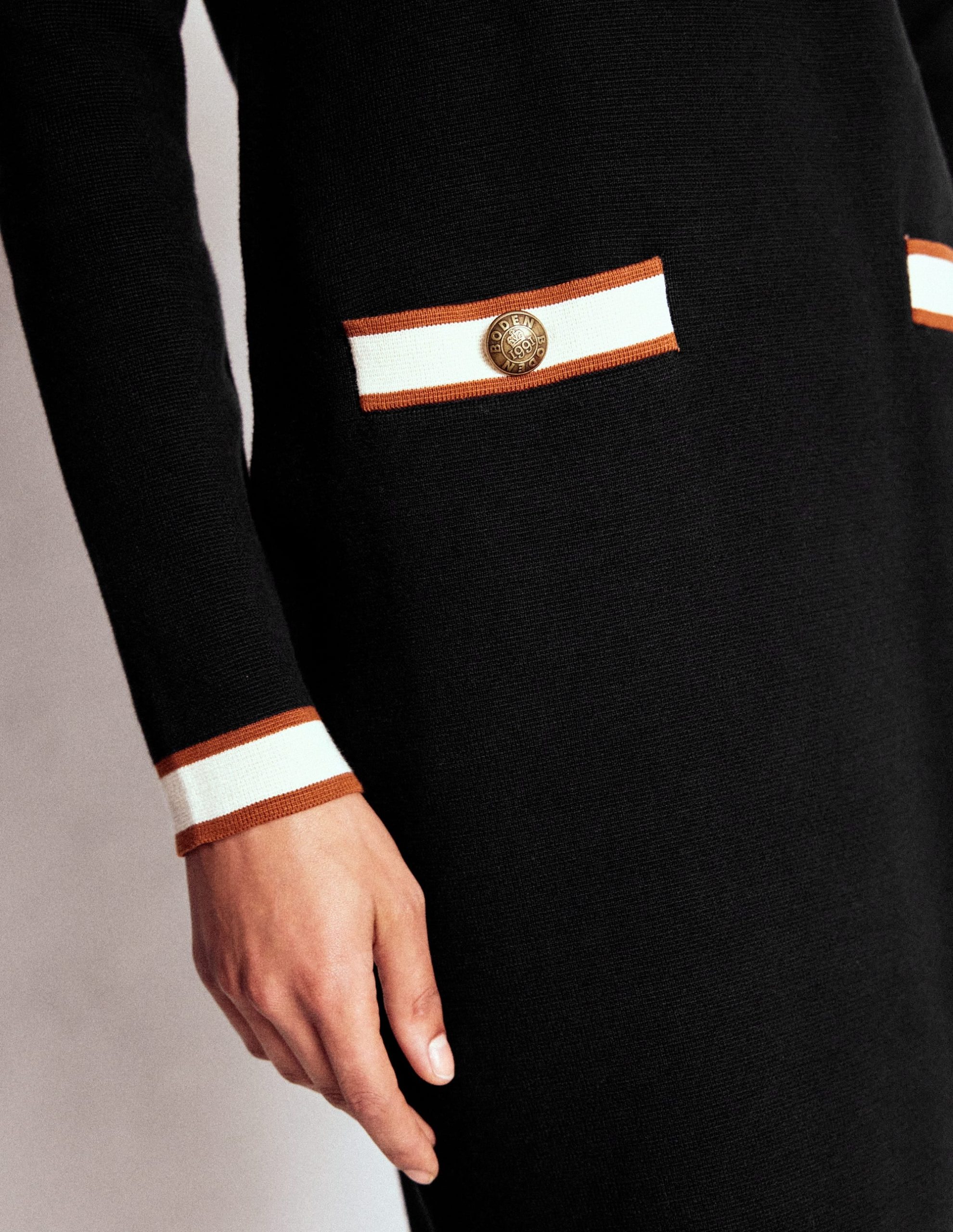 Holly Knitted Shift Dress-Black - Image 2