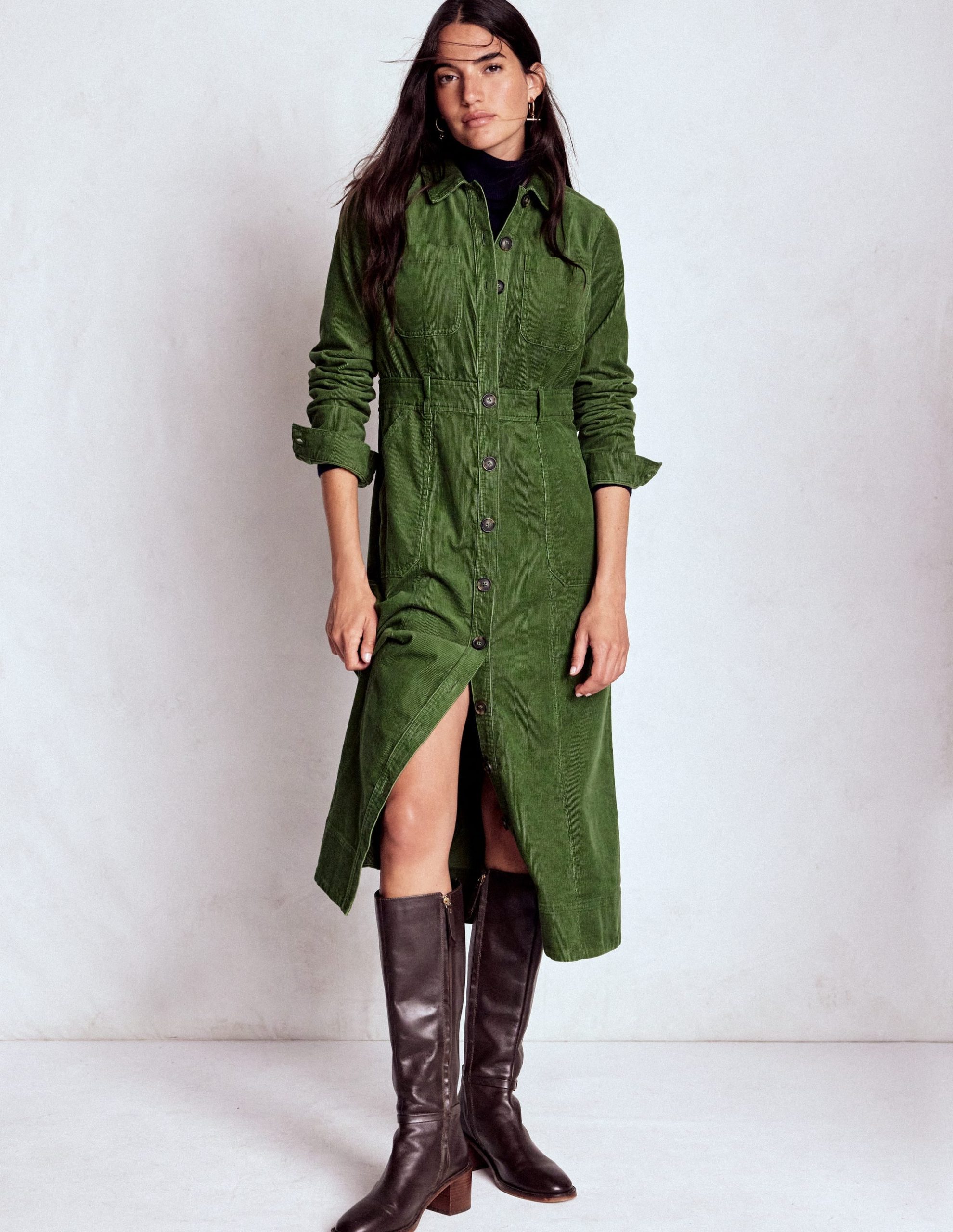 Amanda Cord Midi Dress-Fern - Image 5