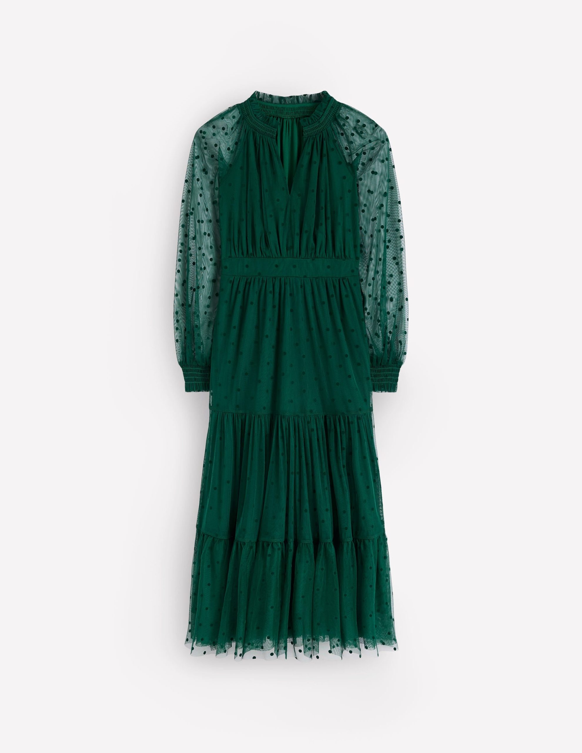Lucille Tulle Midi Dress-Emerald Night - Image 6