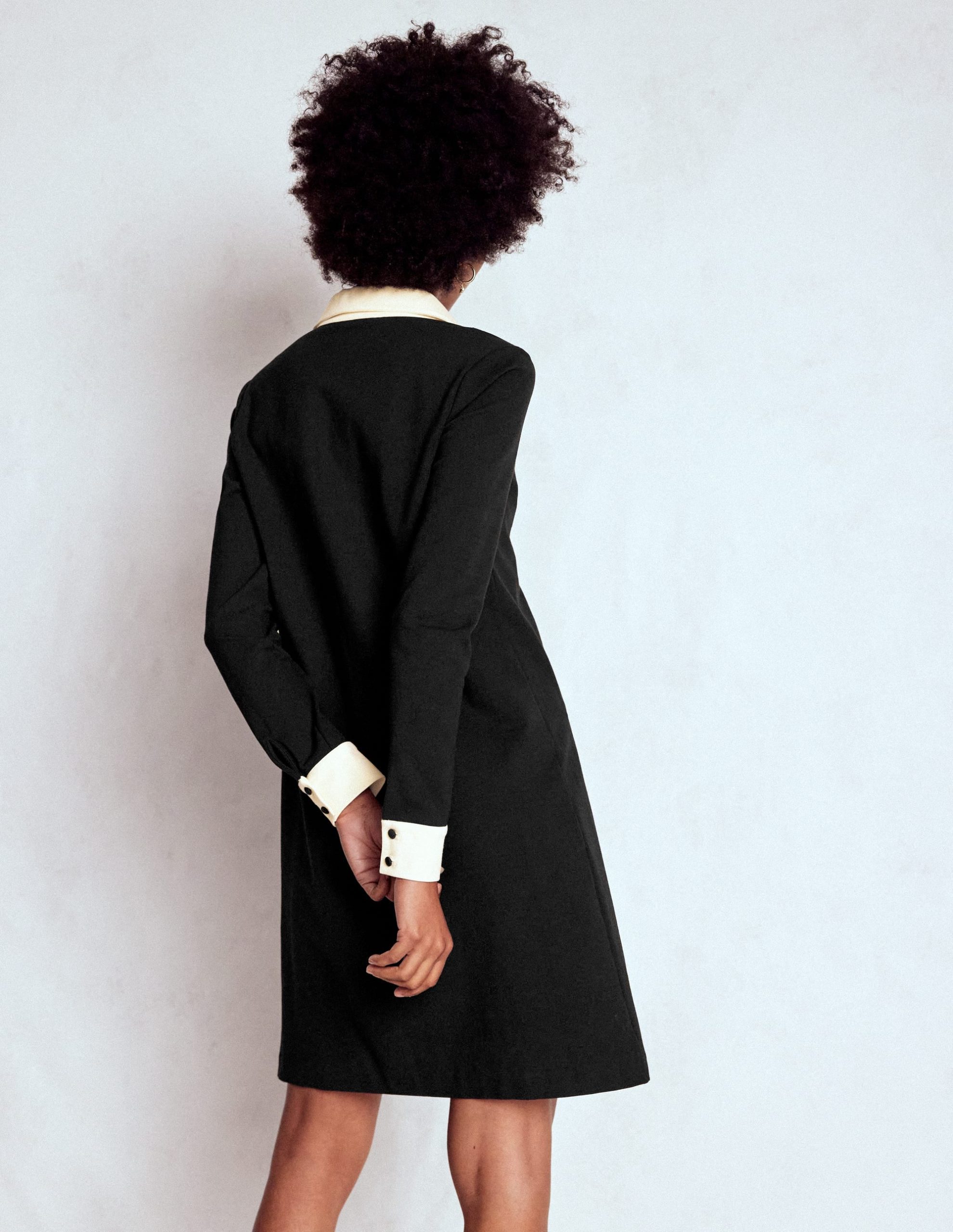 Georgina Ponte Dress-Black & White - Image 3