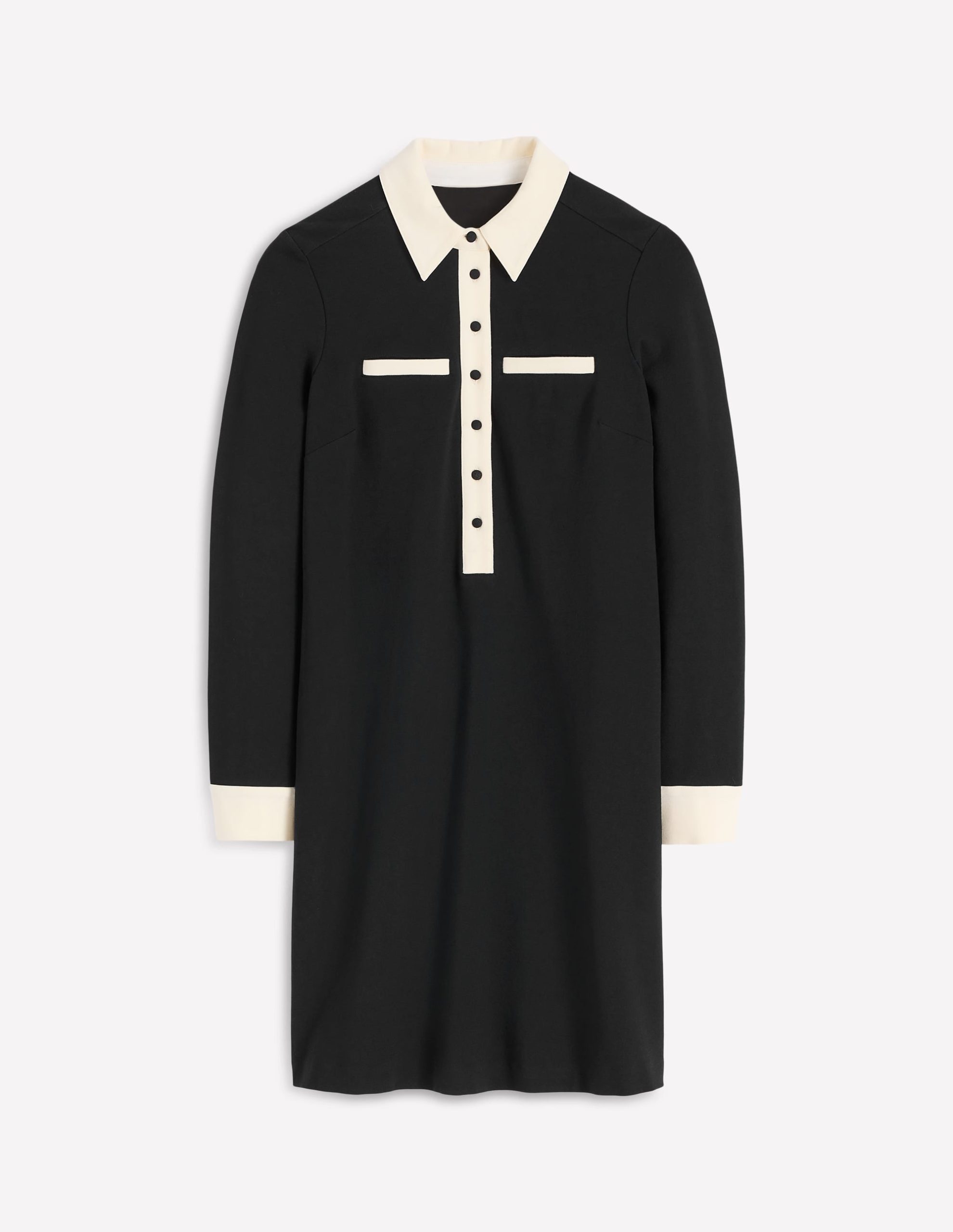 Georgina Ponte Dress-Black & White - Image 6