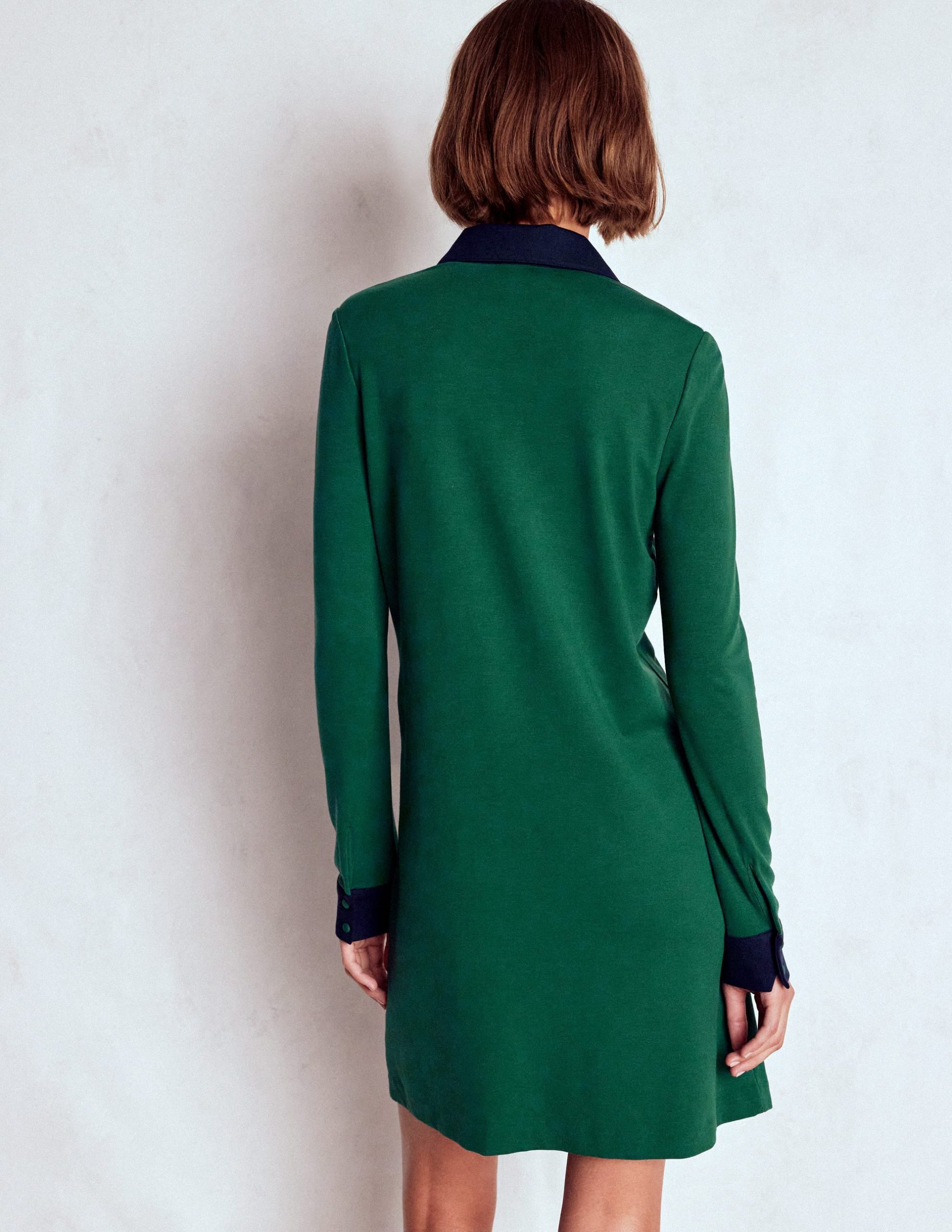 Georgina Ponte Dress-Green and Navy - Image 4