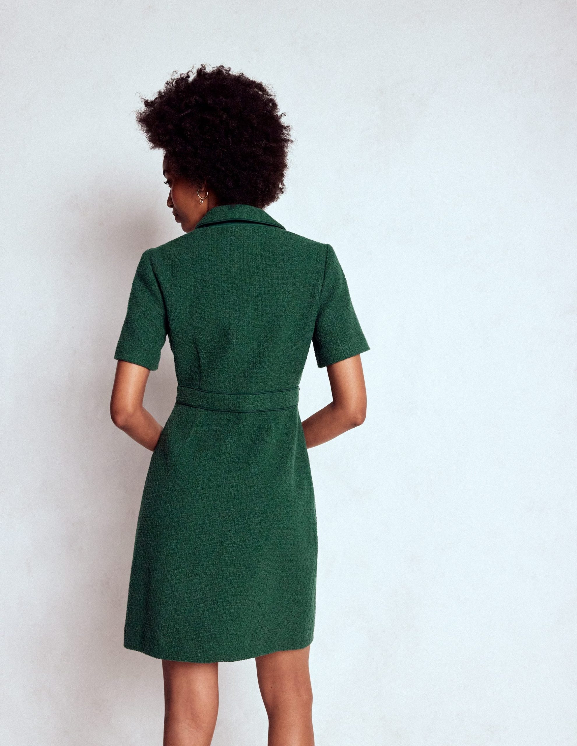 Eda Cotton Shift Dress-Emerald Night - Image 3