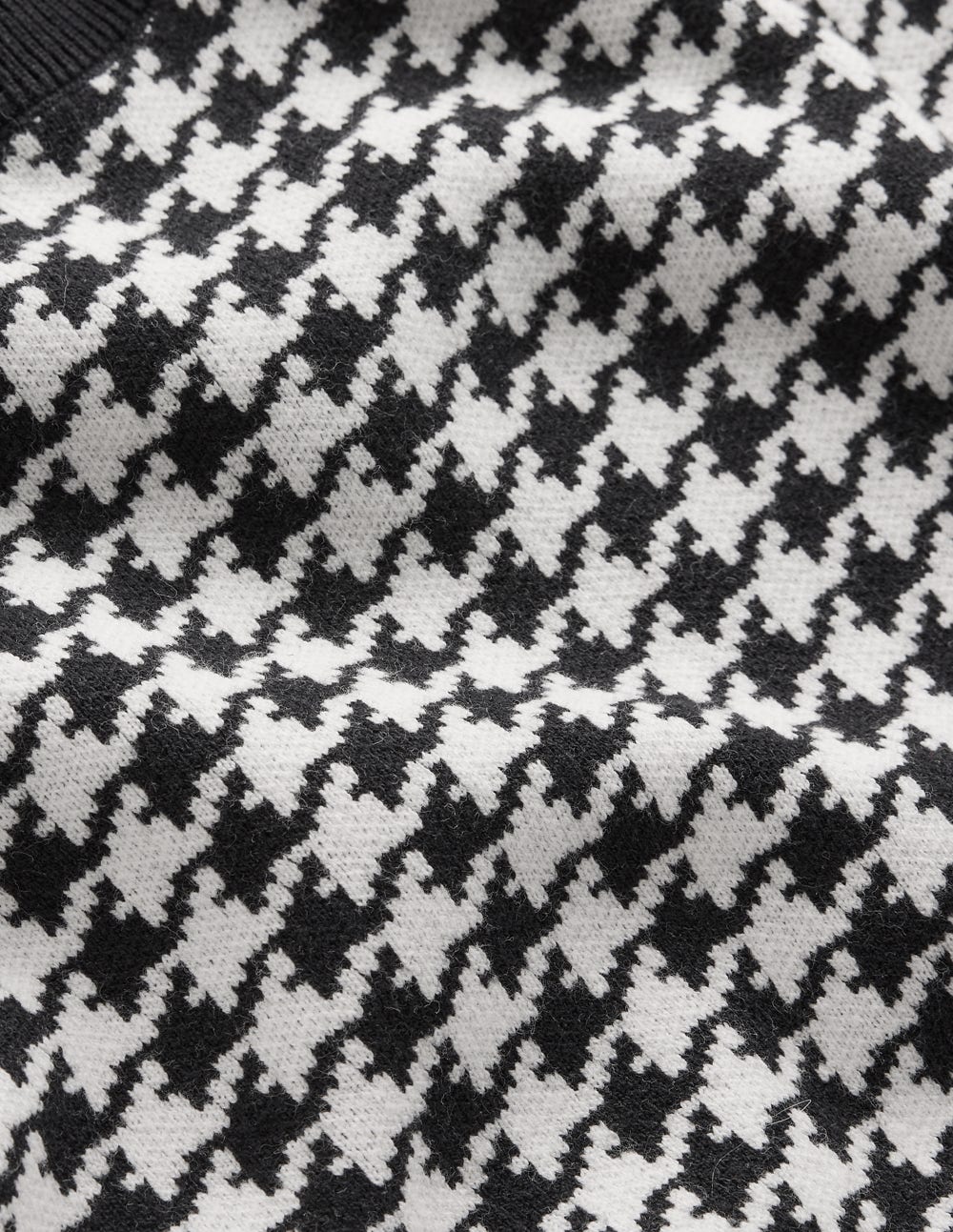 Maria Button Knitted Dress-Black and Ivory Dogstooth - Image 7
