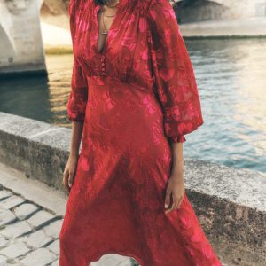 Cassie Devore Midi Tea Dress-Pink Peony. Dainty Medley