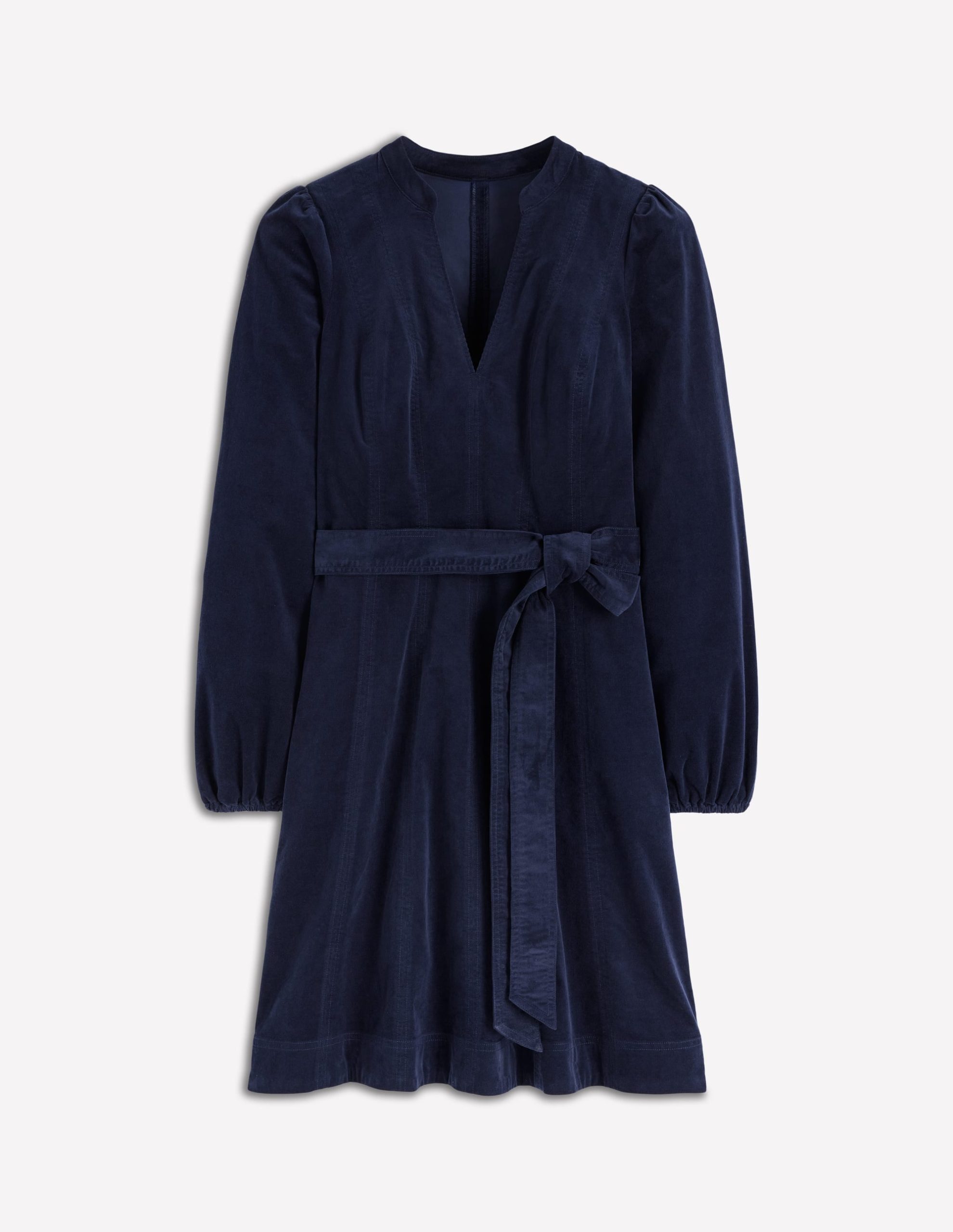 Ros Panelled Cord Short Dress-Navy - Image 6