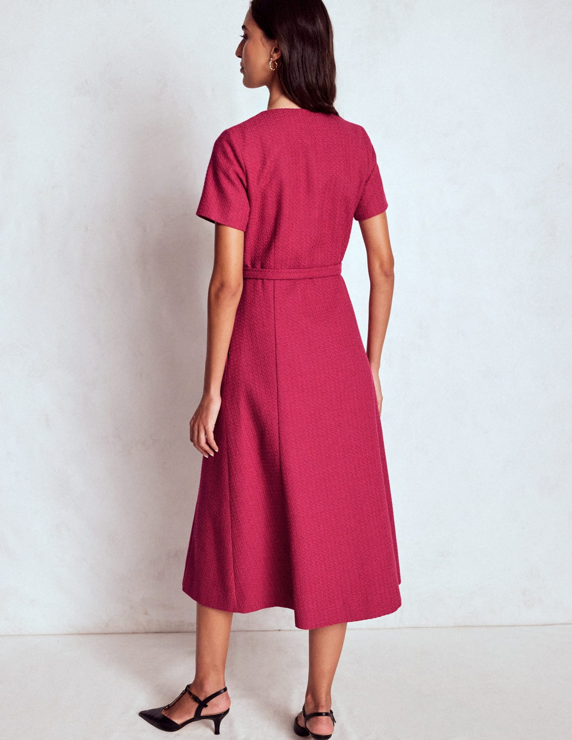 Charlotte Cotton Midi Dress-Bright Cherry - Image 4