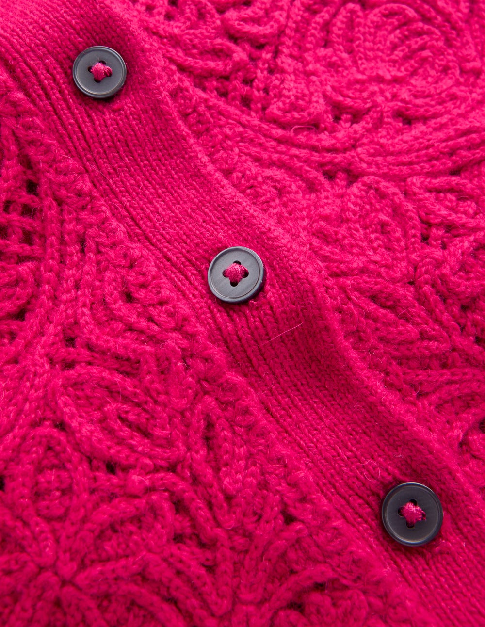 Lace Insert Knitted Midi Dress-Vibrant Pink - Image 7