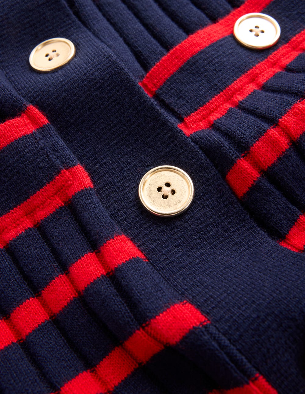 Brönte Knitted Rib Shirt Dress-Navy and Red Stripe - Image 8