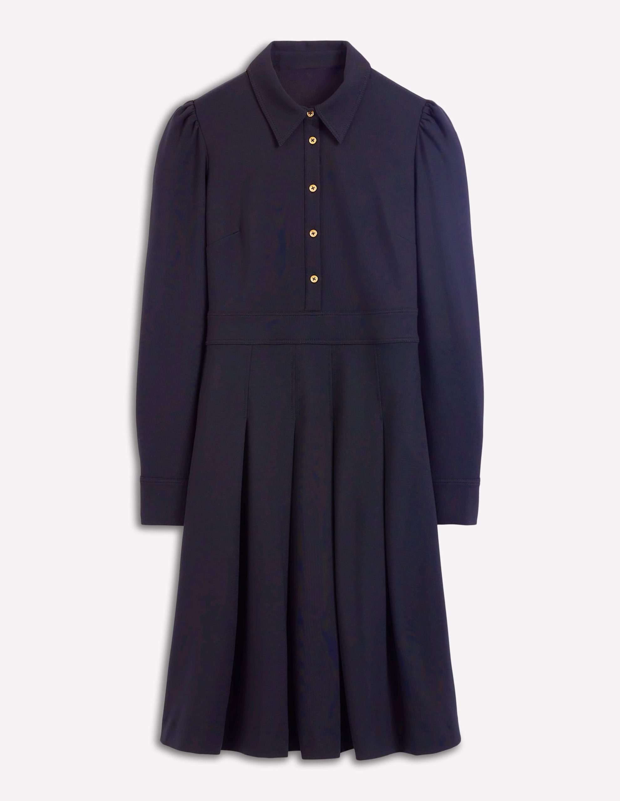 Catrin Short Ponte Shirt Dress-Navy - Image 6
