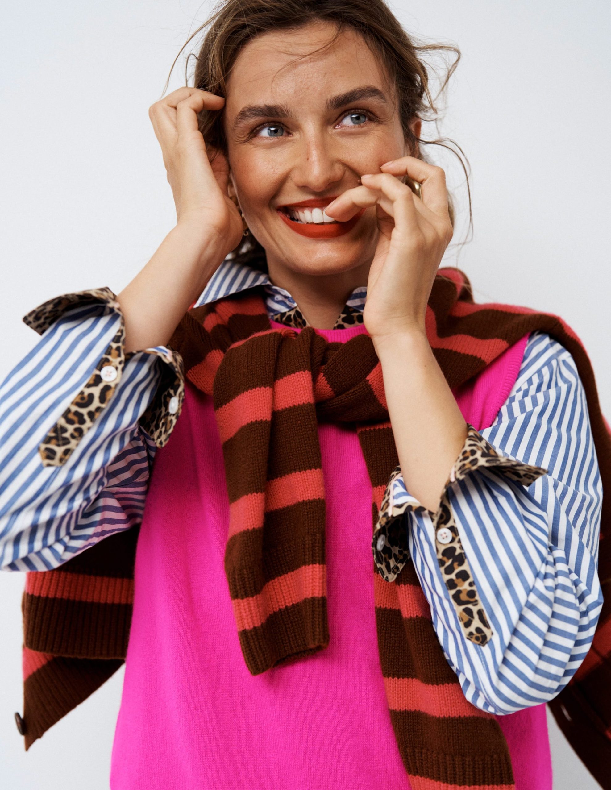 Eva Cashmere Vest-Pop Pansy