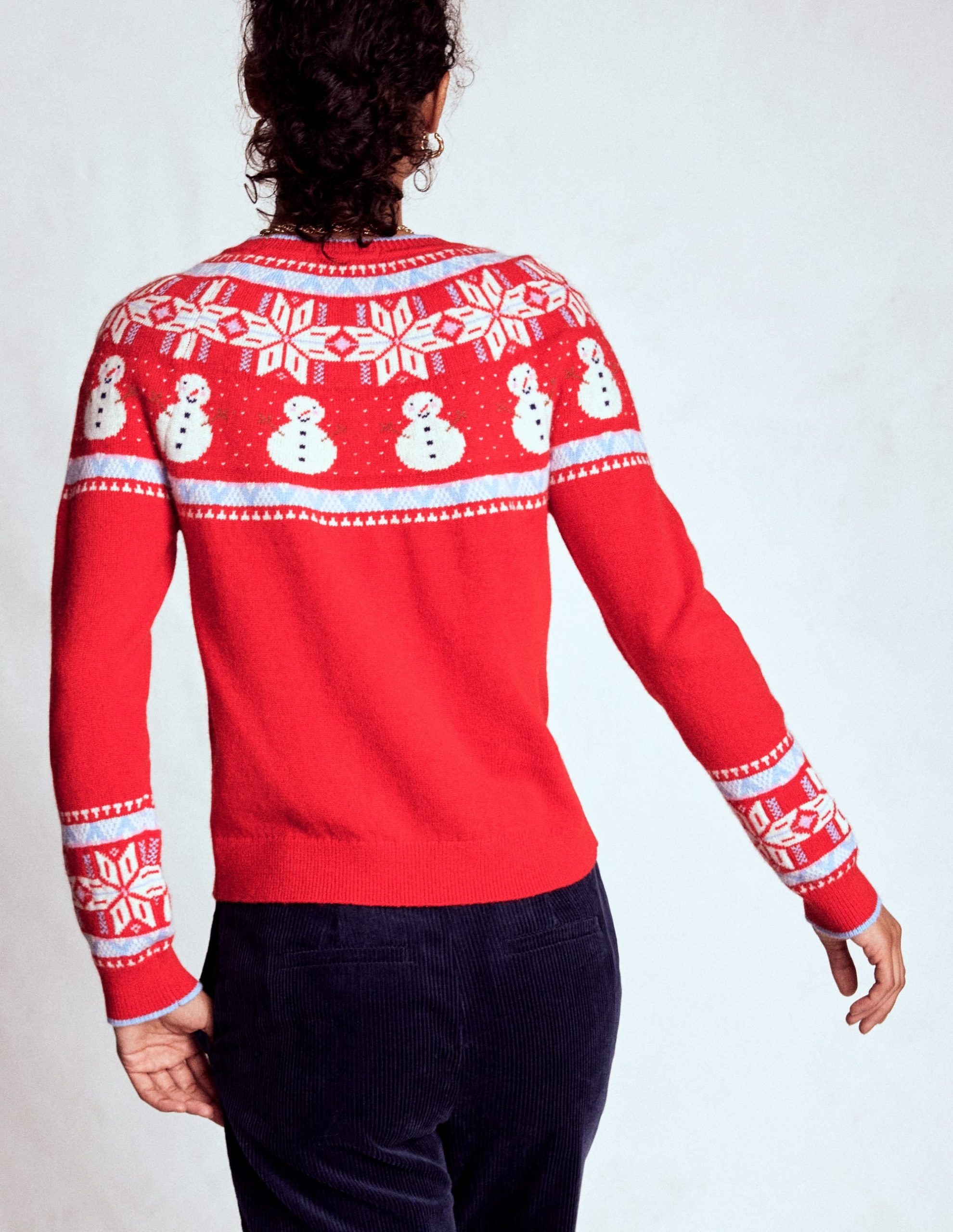 Edie Fair Isle Sweater-Red. Snowman - Image 3