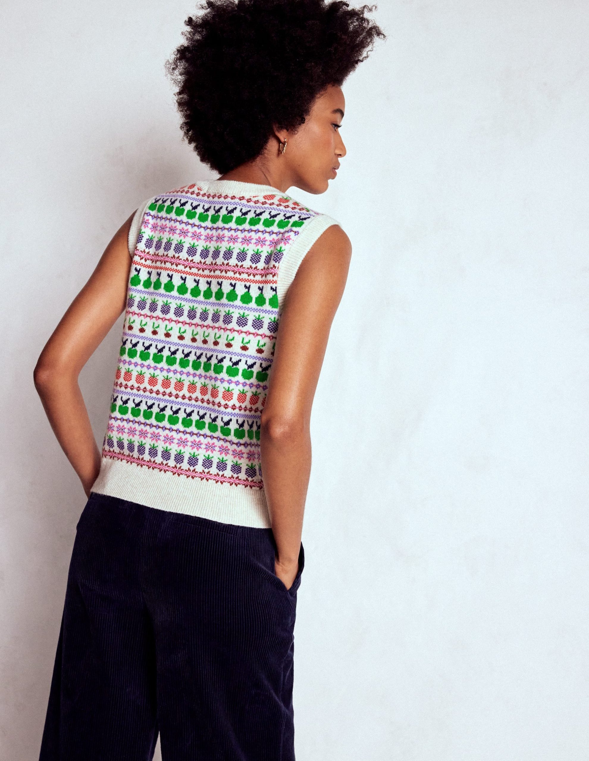 Edie Fair Isle Vest-Ecru Marl. Fruit - Image 3