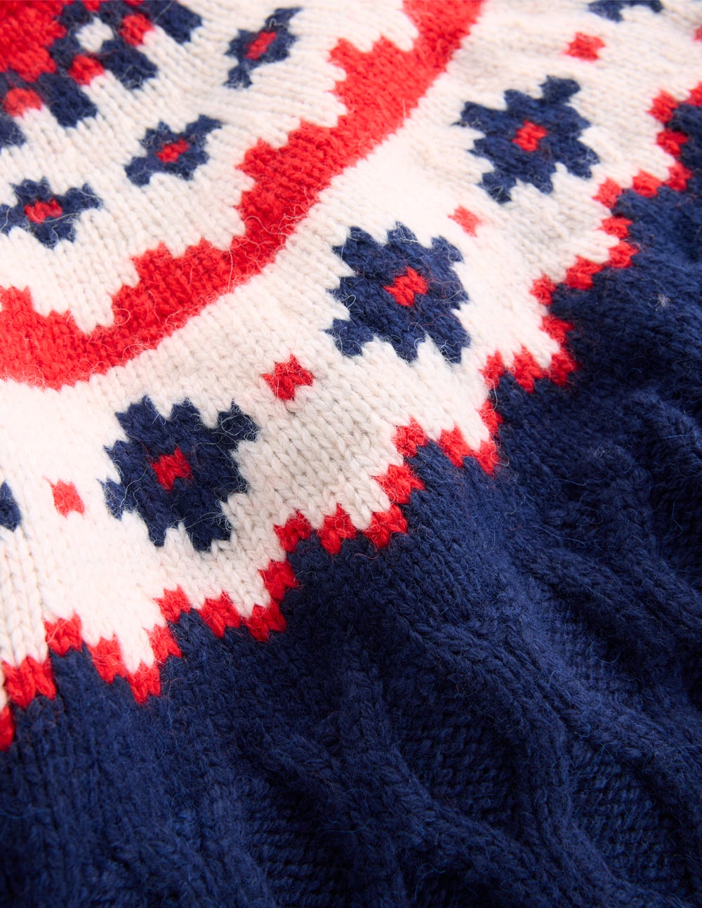 Eleanor Fair Isle Sweater-Navy Cable - Image 7