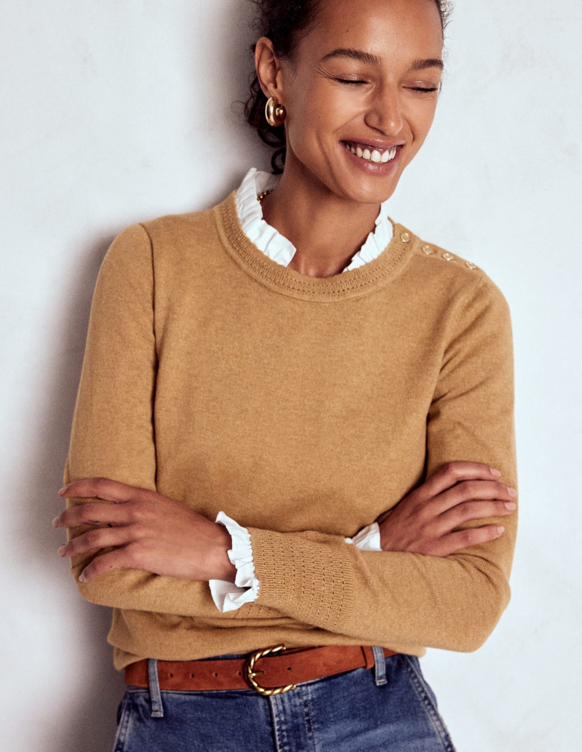 Briony Stitch Sweater-Camel Melange - Image 4
