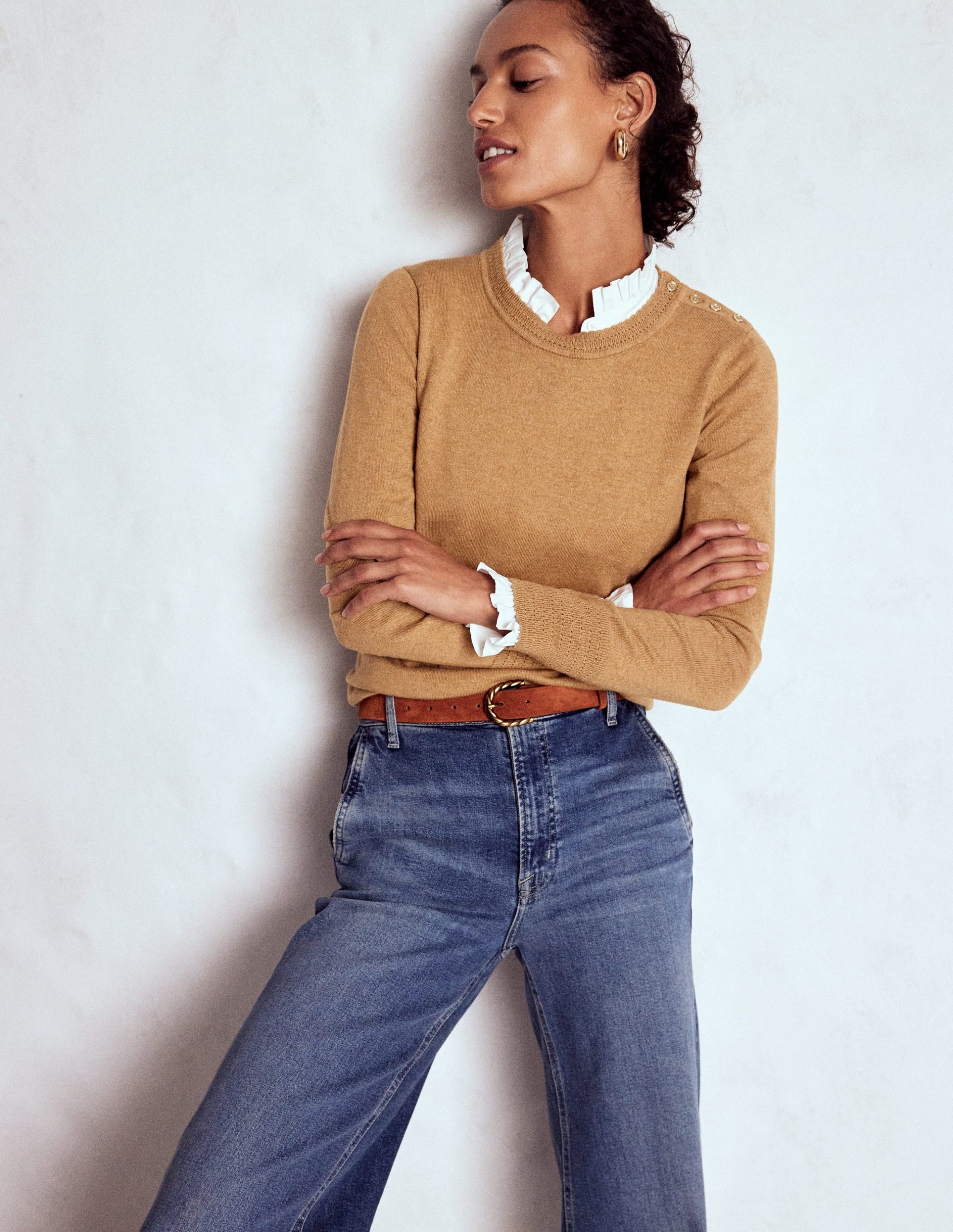 Briony Stitch Sweater-Camel Melange - Image 6